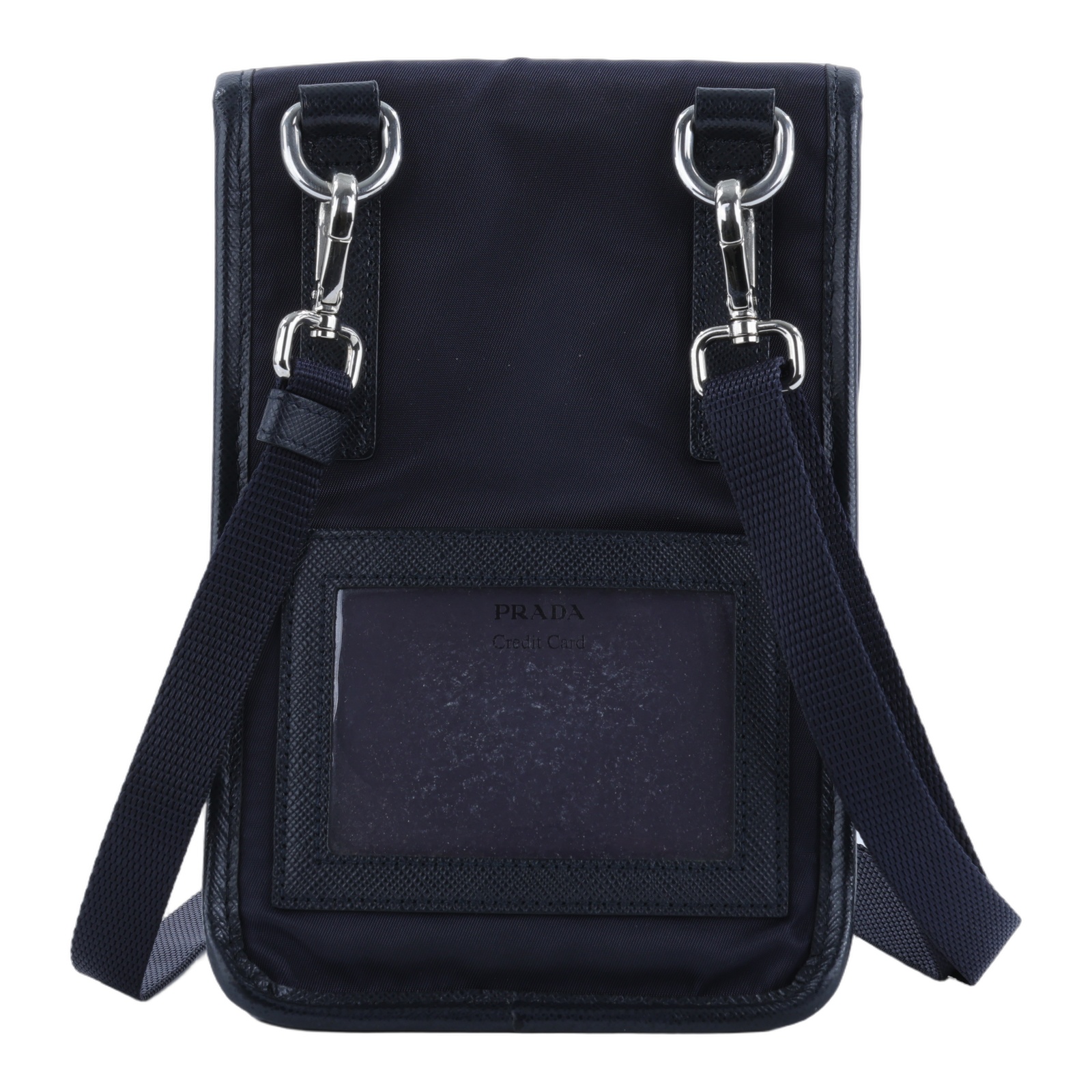 普拉達 PRADA Re-Nylon Saffiano 皮革 智慧型手機 保護套 2ZH109_2DMH 深藍尼龍手機包 背帶/防塵袋/原廠盒子/保證卡