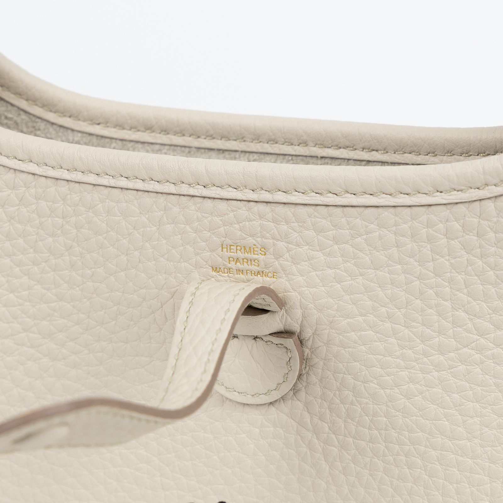 愛馬仕 Hermes Evelyne Bag Mini 伊芙琳包 Evelyne 16 冰川白色 金色五金 H085945CCAX /K AU 003 MM  原廠盒子/防塵袋2/背帶/購買證明正本