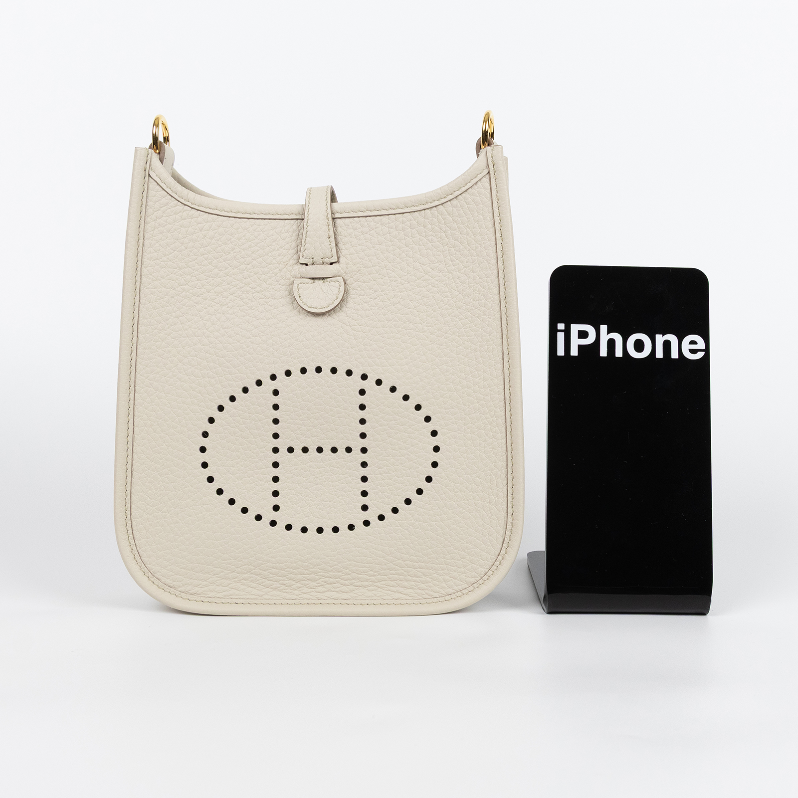 愛馬仕 Hermes Evelyne Bag Mini 伊芙琳包 Evelyne 16 冰川白色 金色五金 H085945CCAX /K AU 003 MM  原廠盒子/防塵袋2/背帶/購買證明正本