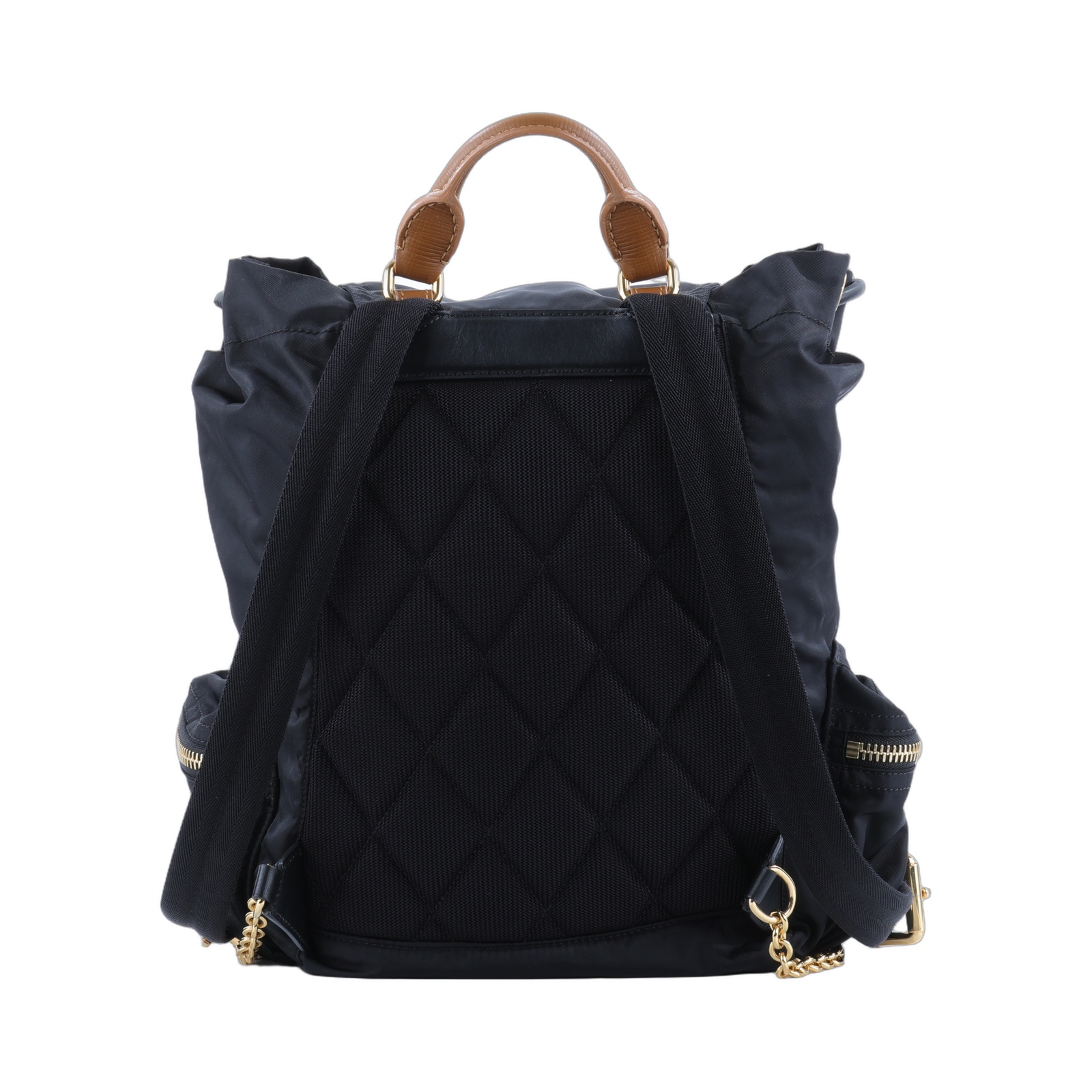 博柏利 BURBERRY The Rucksack 軍用後背包  黑尼龍後背包 無附屬品