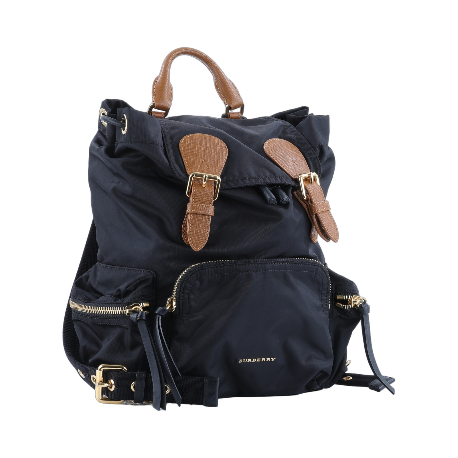 博柏利 BURBERRY The Rucksack 軍用後背包  黑尼龍後背包 無附屬品