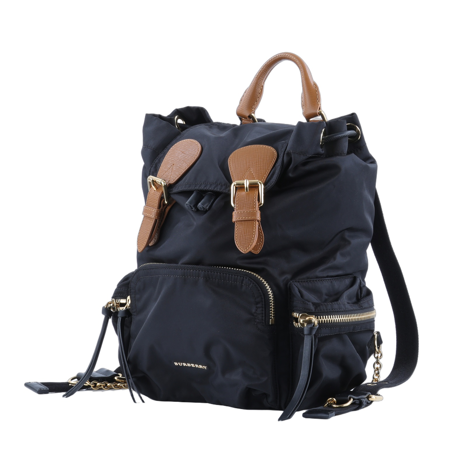 博柏利 BURBERRY The Rucksack 軍用後背包  黑尼龍後背包 無附屬品