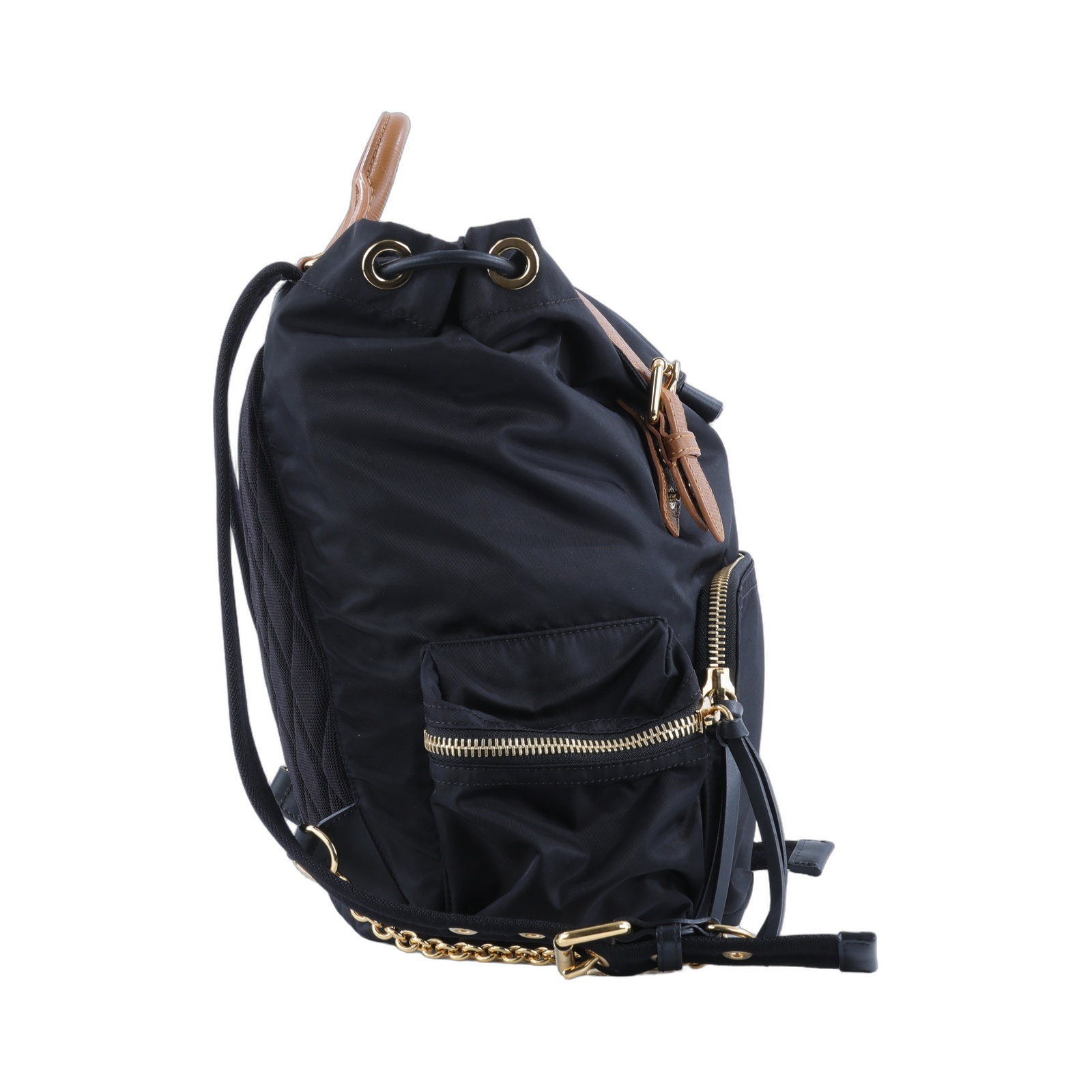 博柏利 BURBERRY The Rucksack 軍用後背包  黑尼龍後背包 無附屬品