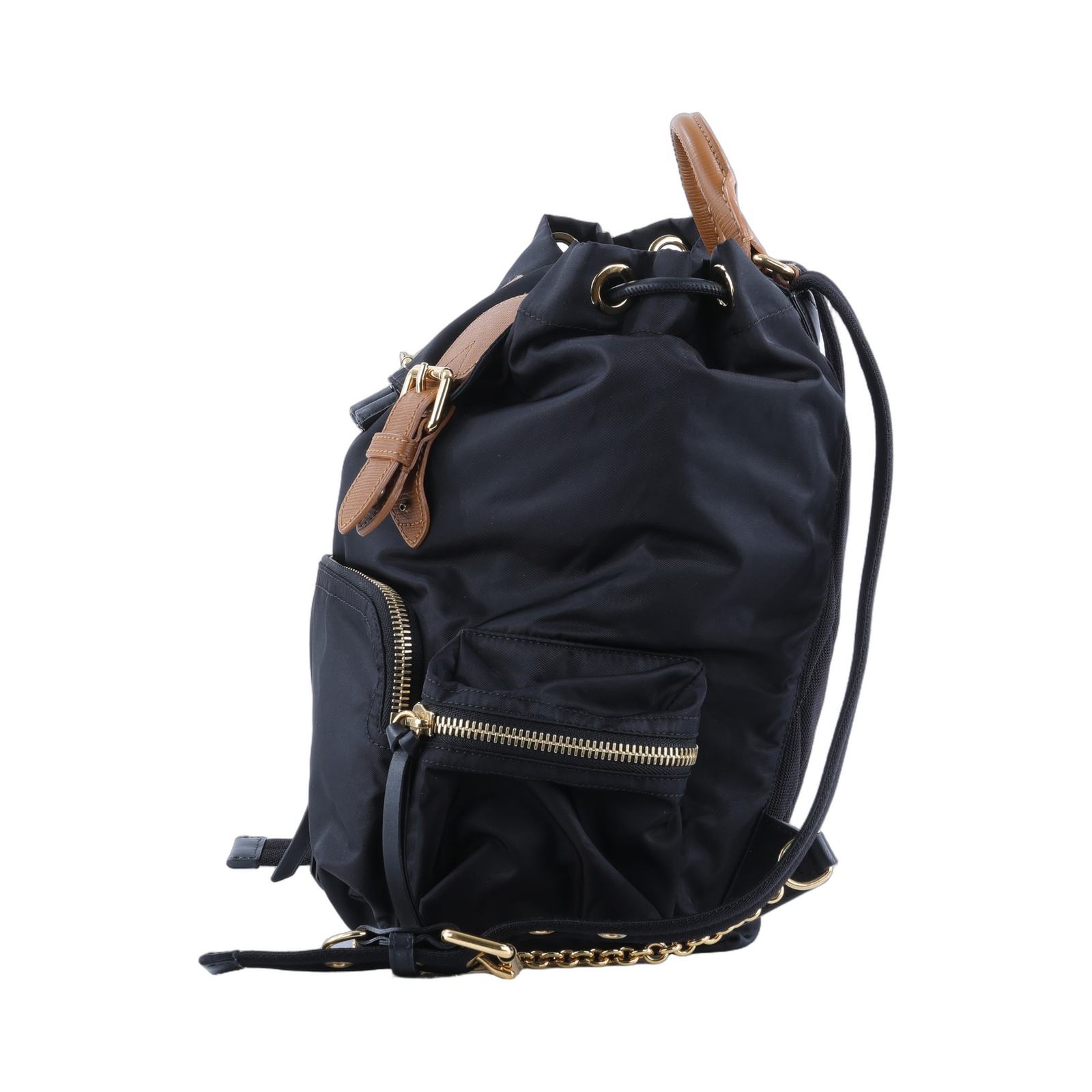 博柏利 BURBERRY The Rucksack 軍用後背包  黑尼龍後背包 無附屬品