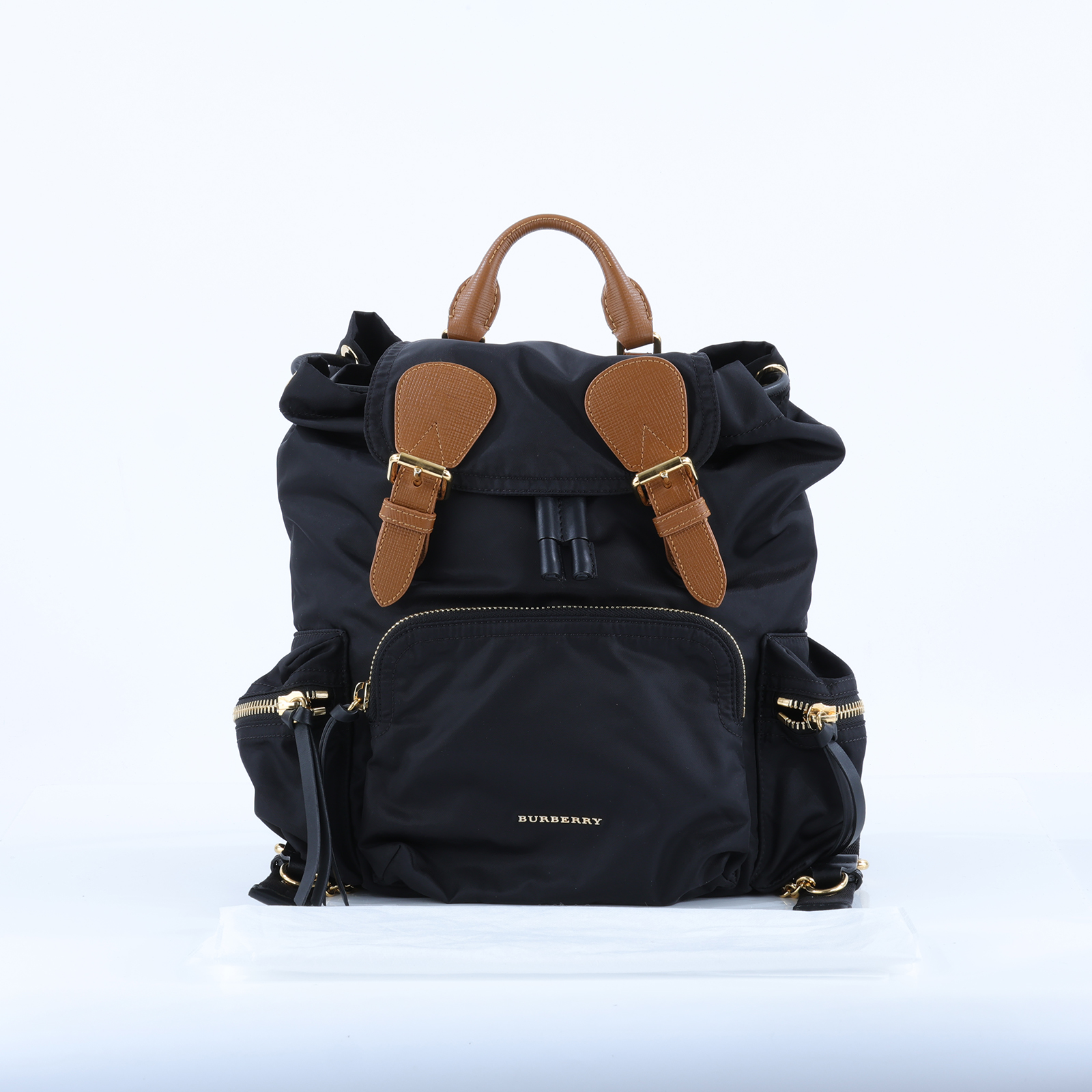 博柏利 BURBERRY The Rucksack 軍用後背包  黑尼龍後背包 無附屬品