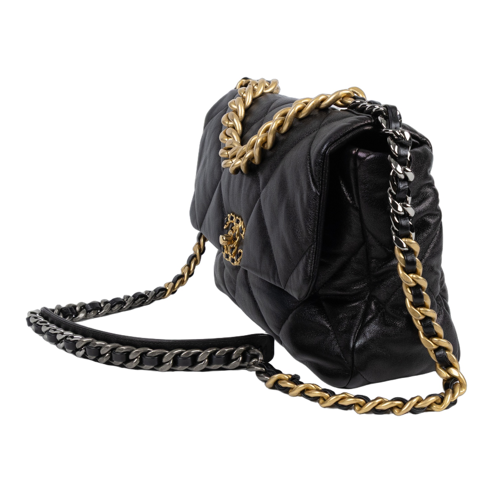 香奈兒 CHANEL 19 大型口蓋包 AS1161 29開黑19包 30CM 原廠盒子/保證卡