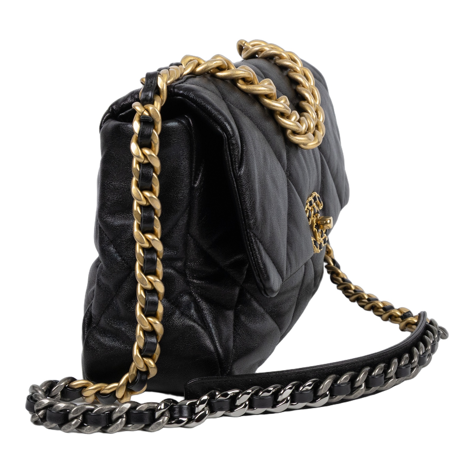 香奈兒 CHANEL 19 大型口蓋包 AS1161 29開黑19包 30CM 原廠盒子/保證卡