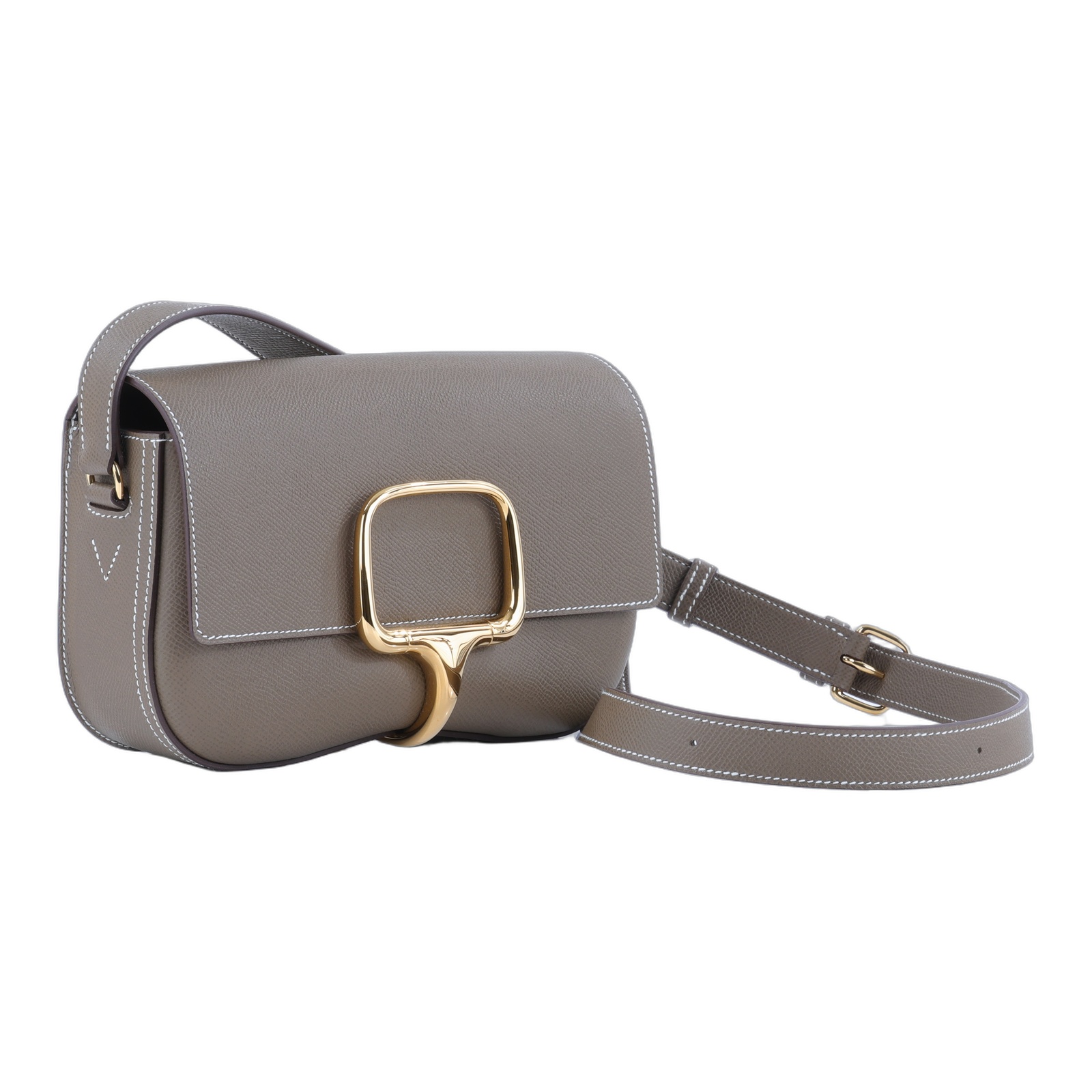 愛馬仕 Hermes Della Cavalleria Elan 肩背包 金色五金 大象灰色 H084658CC18 /WPY753 IG  原廠盒子/防塵袋/購買證明
