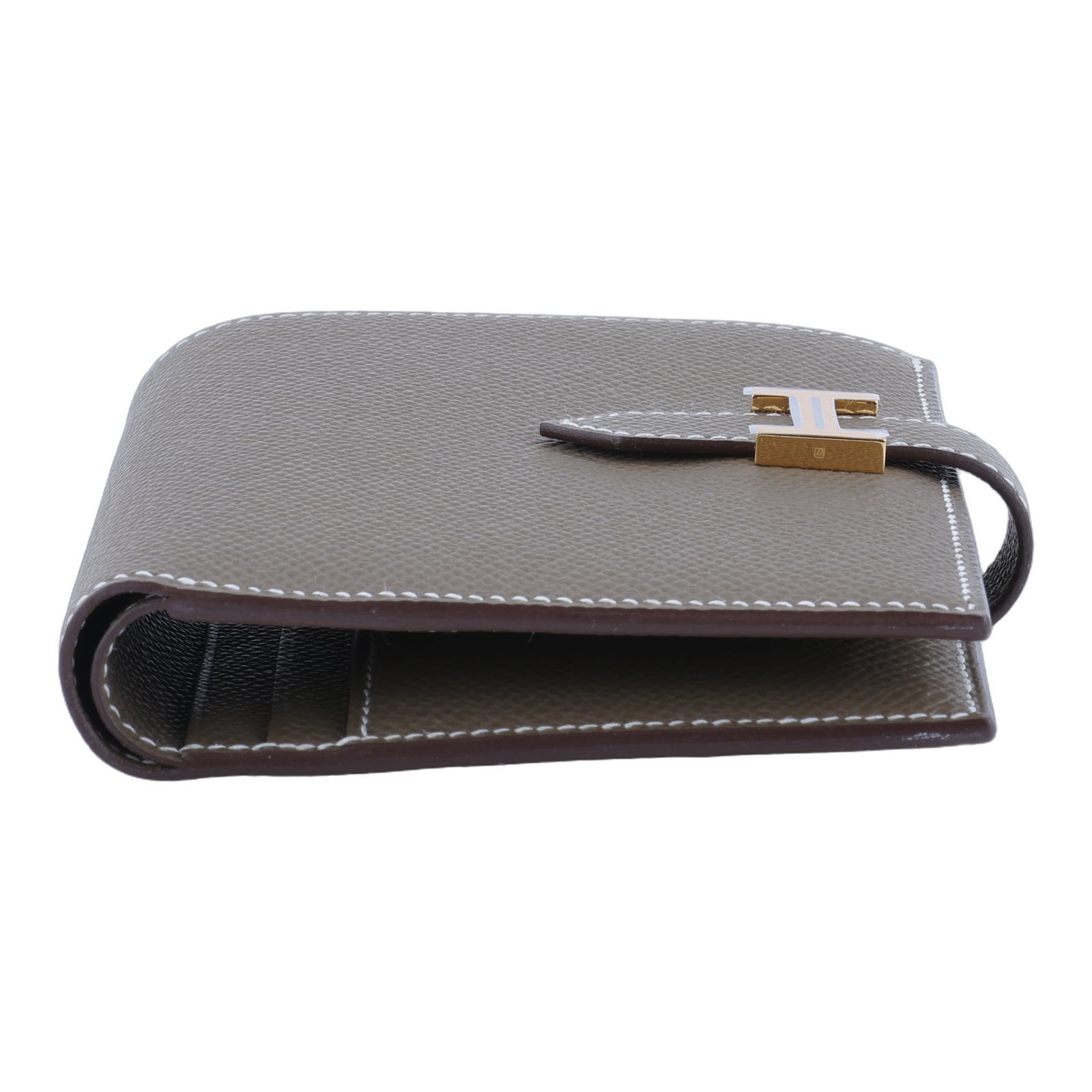 愛馬仕 Hermes Bearn 短夾 金色五金 大象灰色 H039790CC18 /W US 011Z  原廠盒子/購買證明