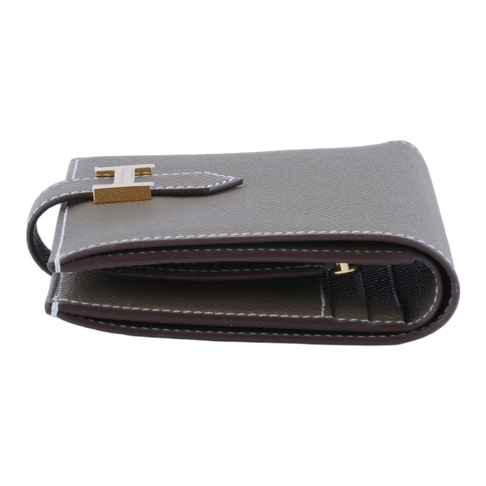 愛馬仕 Hermes Bearn 短夾 金色五金 大象灰色 H039790CC18 /W US 011Z  原廠盒子/購買證明