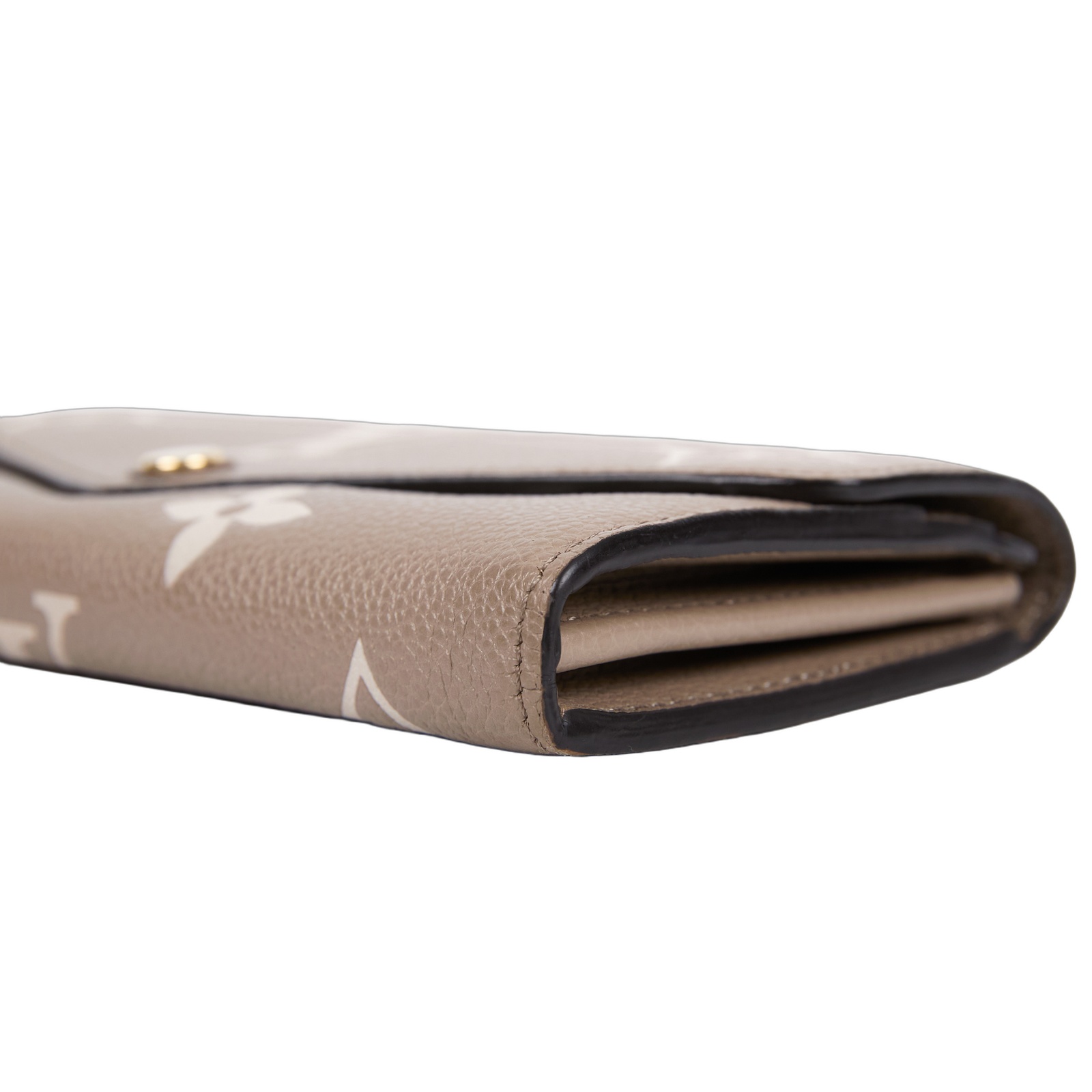 路易威登 LOUIS VUITTON Sarah 錢包 Reverse帆布 Empreinte柔軟粒面壓花牛皮 灰色 奶油色 M81049 晶片款  原廠盒子/防塵袋