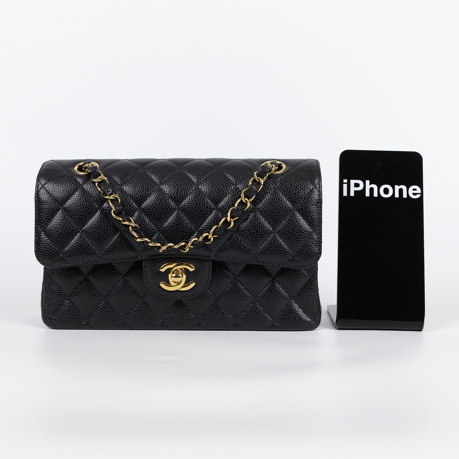 香奈兒 CHANEL CF 經典 小型 口蓋包 A01113 晶片款 黑金荔枝COCO23 防塵袋