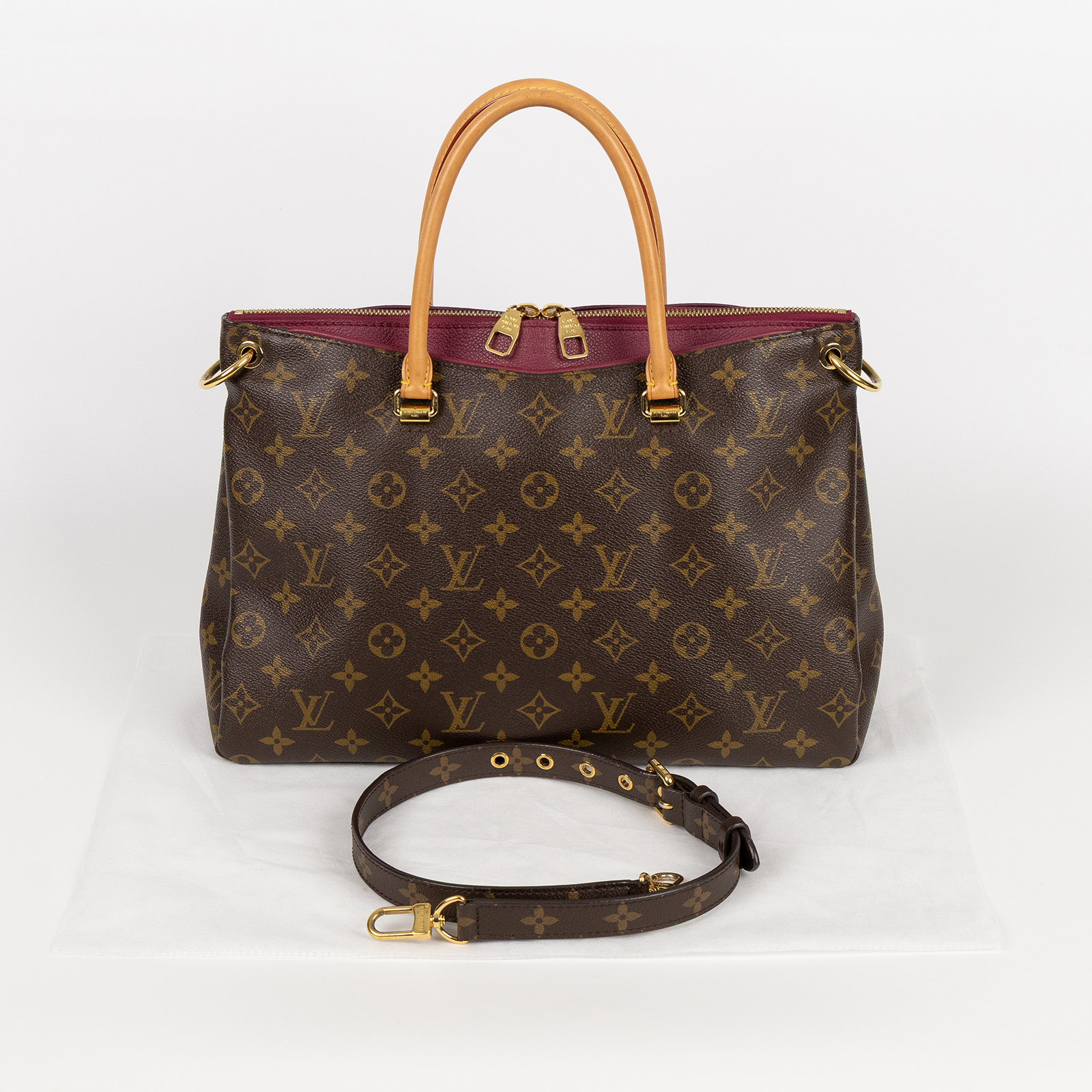 路易威登 LOUIS VUITTON Pallas MM 手提包 M40906 原花紫PALLAS MM 背帶