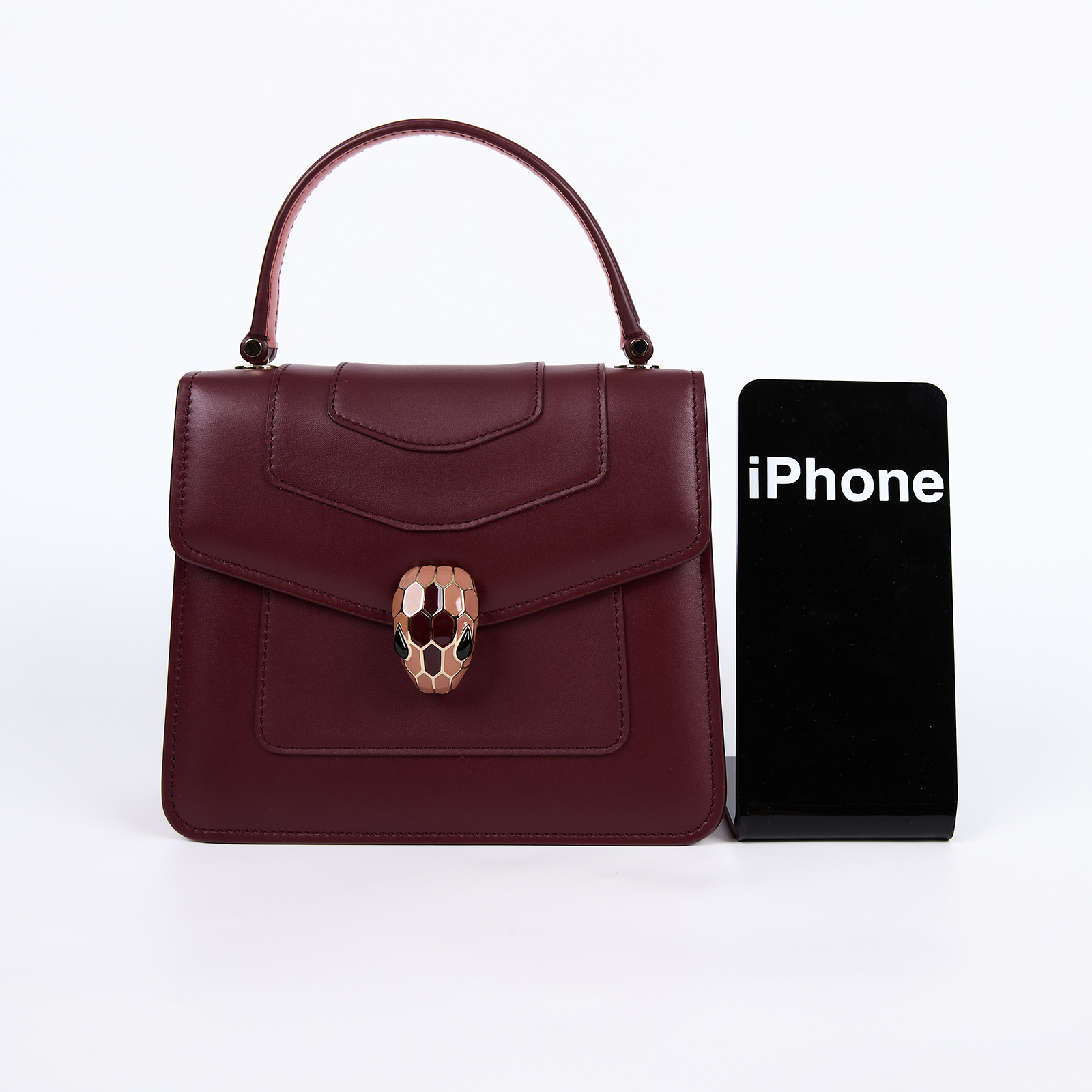 寶格麗 BVLGARI Serpenti Forever 口蓋包 肩背包 斜背包 286906 暗酒紅蛇頭包 防塵袋/背帶/雨衣