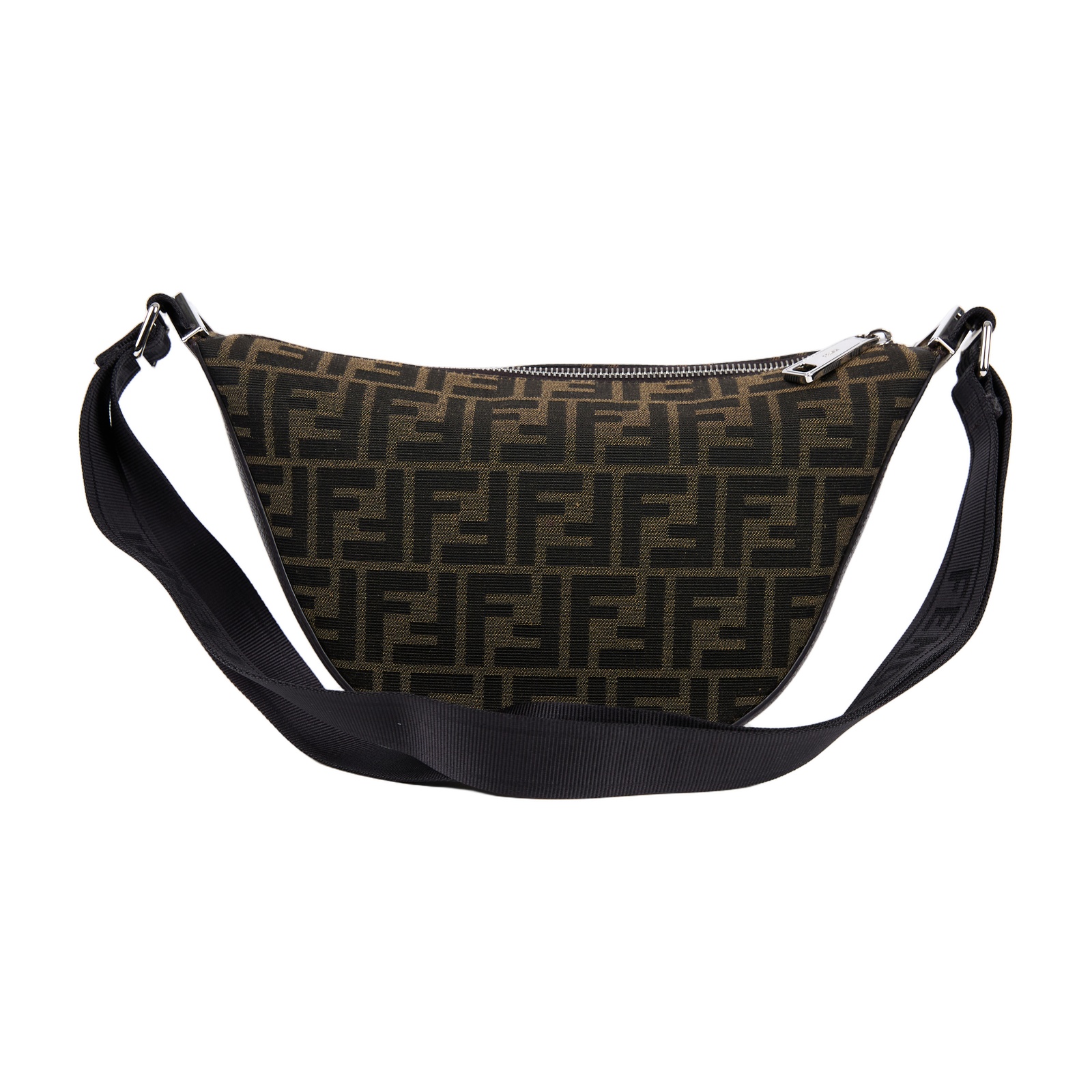 芬迪 FENDI Jacquard FF 肩背包 半月包 7VA633ASIQ 咖FF紋MELON SMALL 防塵袋/商品標籤卡