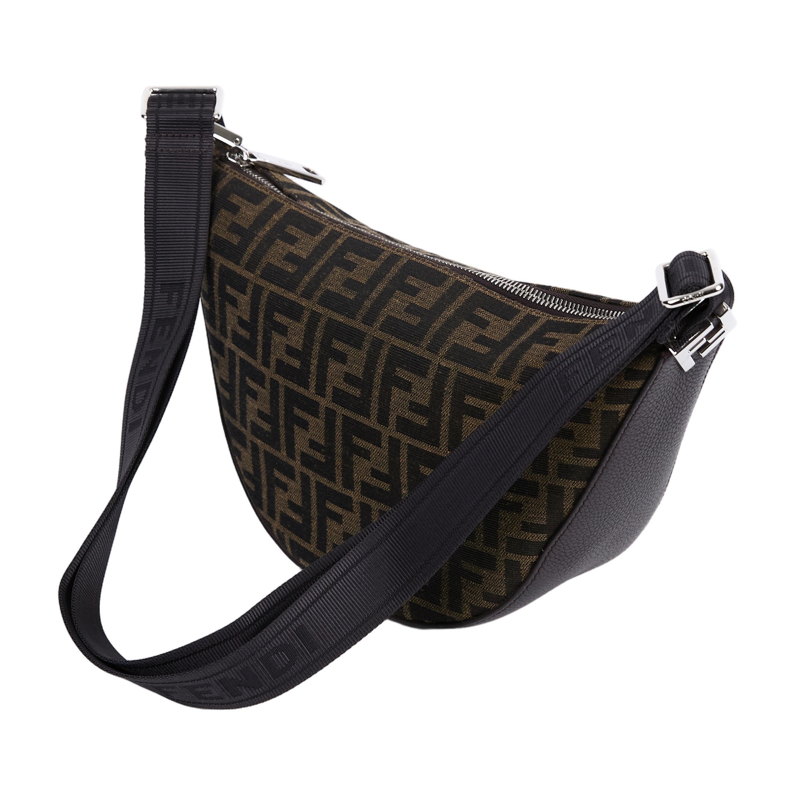 芬迪 FENDI Jacquard FF 肩背包 半月包 7VA633ASIQ 咖FF紋MELON SMALL 防塵袋/商品標籤卡