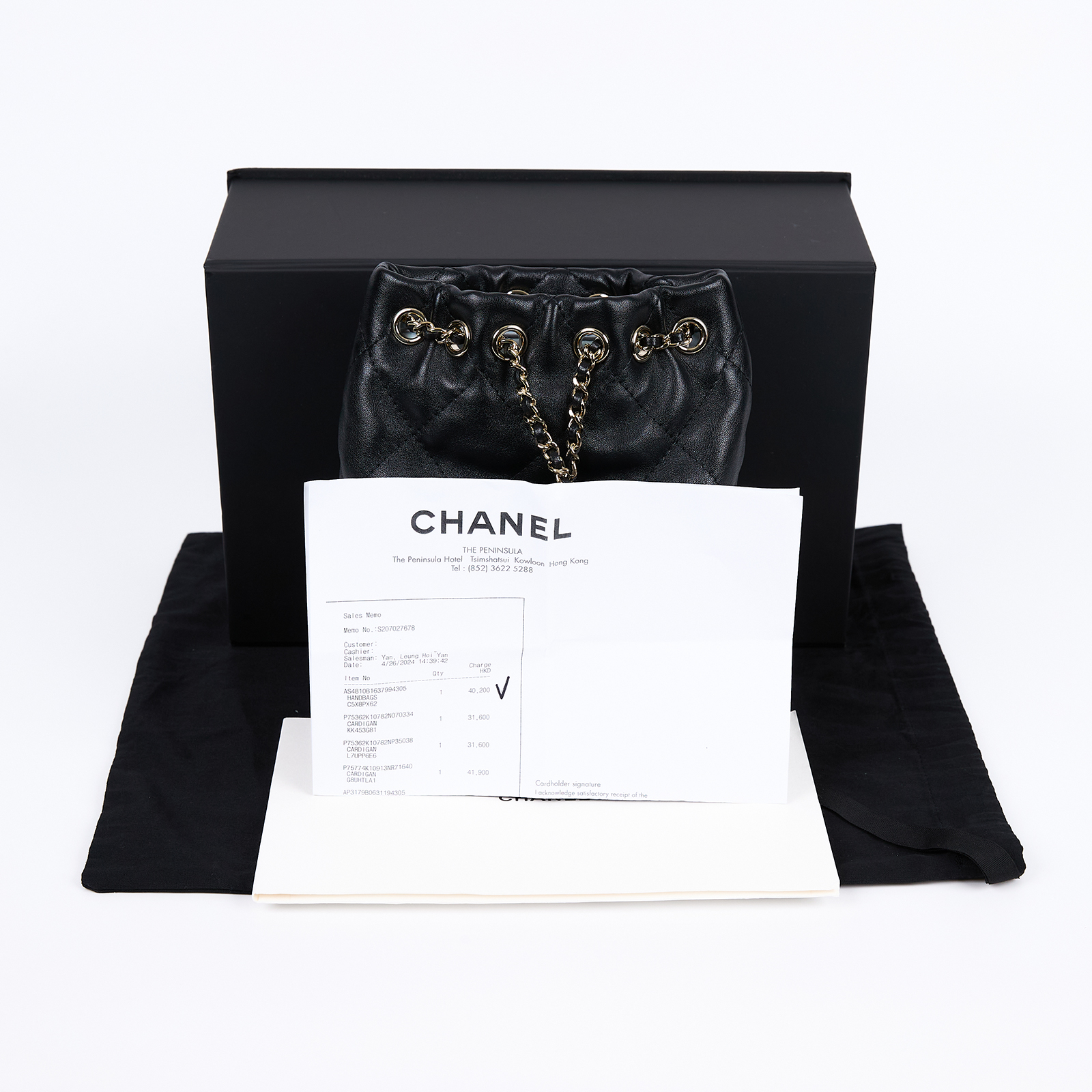香奈兒 CHANEL 束口 後背包 AS4810 B16379 晶片款 黑羊束口後背包 購買證明影本/原廠盒子/防塵袋