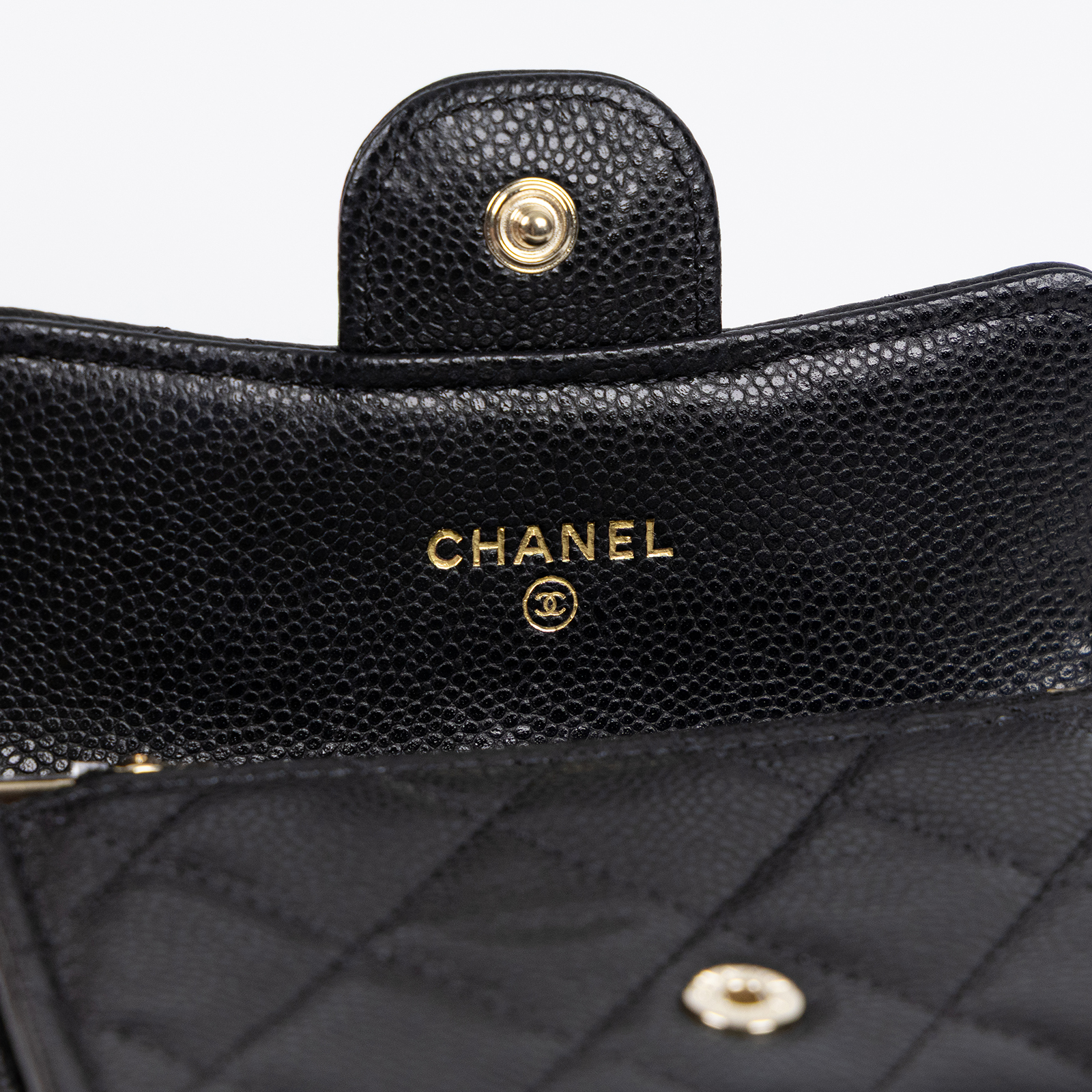 香奈兒 CHANEL 卡包 零錢包 AP4096 B10583 晶片款 黑淡金荔枝拉鍊單層卡包 原廠盒子/防塵袋/購買證明影本