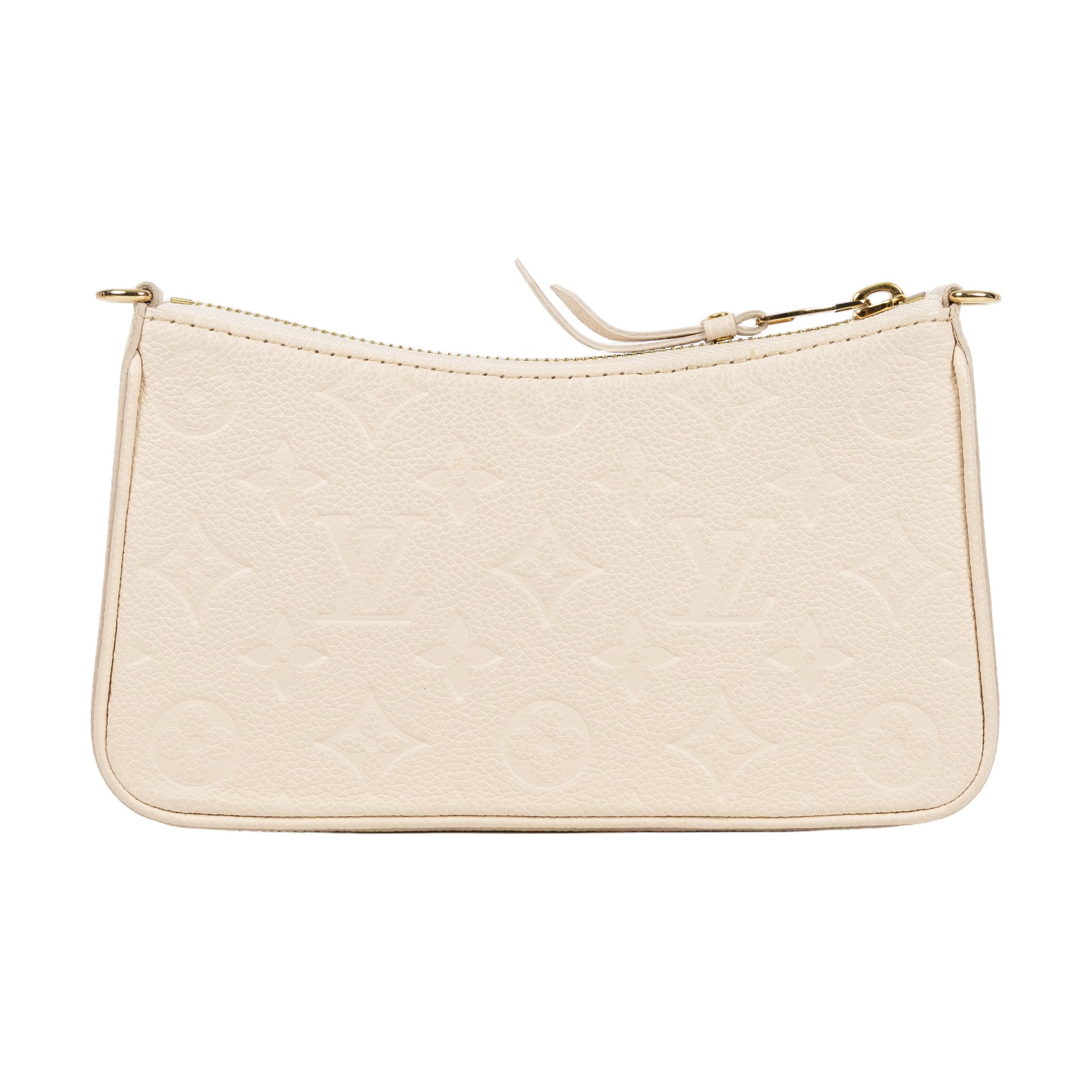 路易威登 LOUIS VUITTON Easy Pouch On Strap 壓紋牛皮二用包 奶油色 M81066 晶片款  原廠盒子/ 防塵袋/背帶2