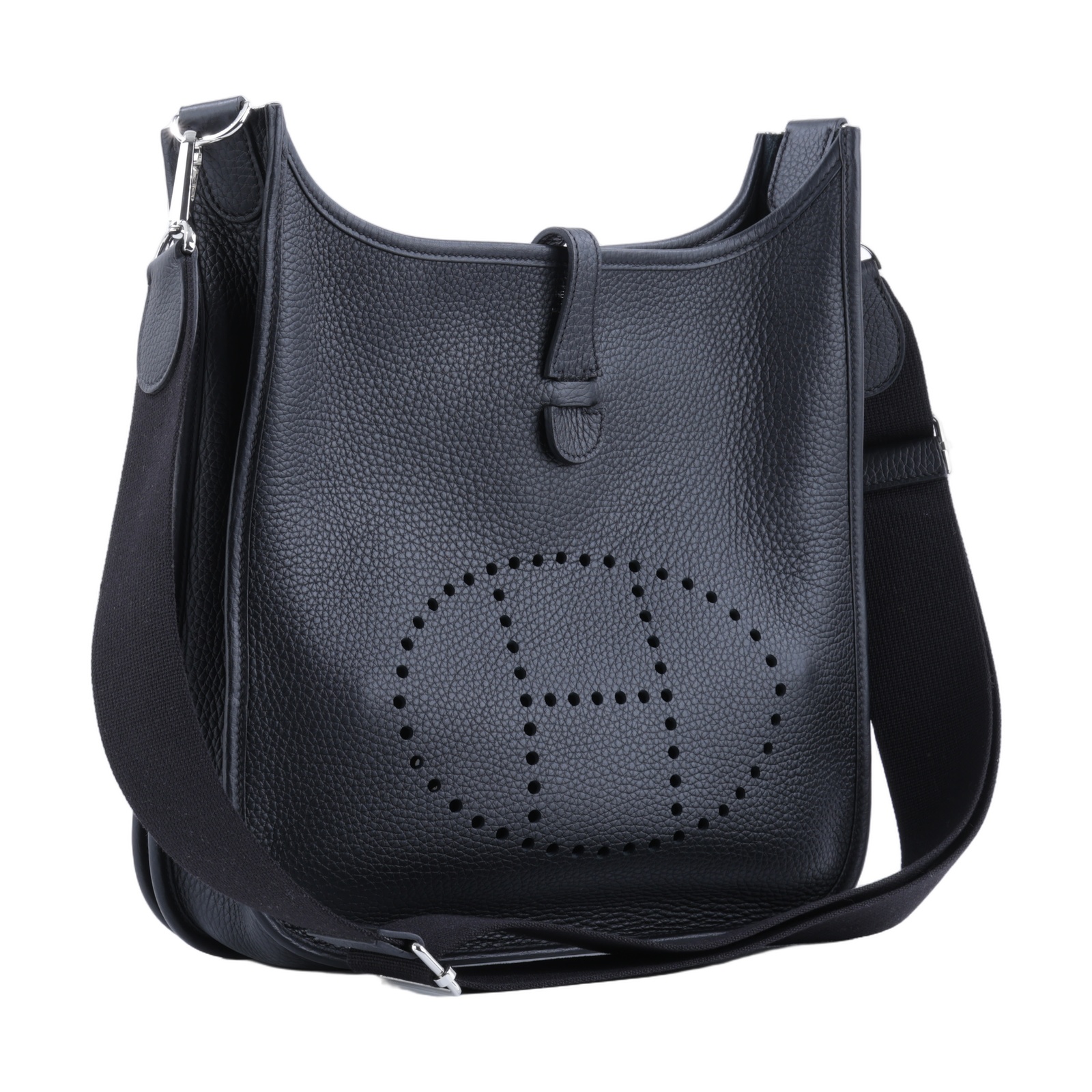 愛馬仕 Hermes Evelyne Bag 伊芙琳包 29 馬蹄型 EV29 K UY 008 TM 黑 EVELYNE29 銀釦 原廠盒子/防塵袋