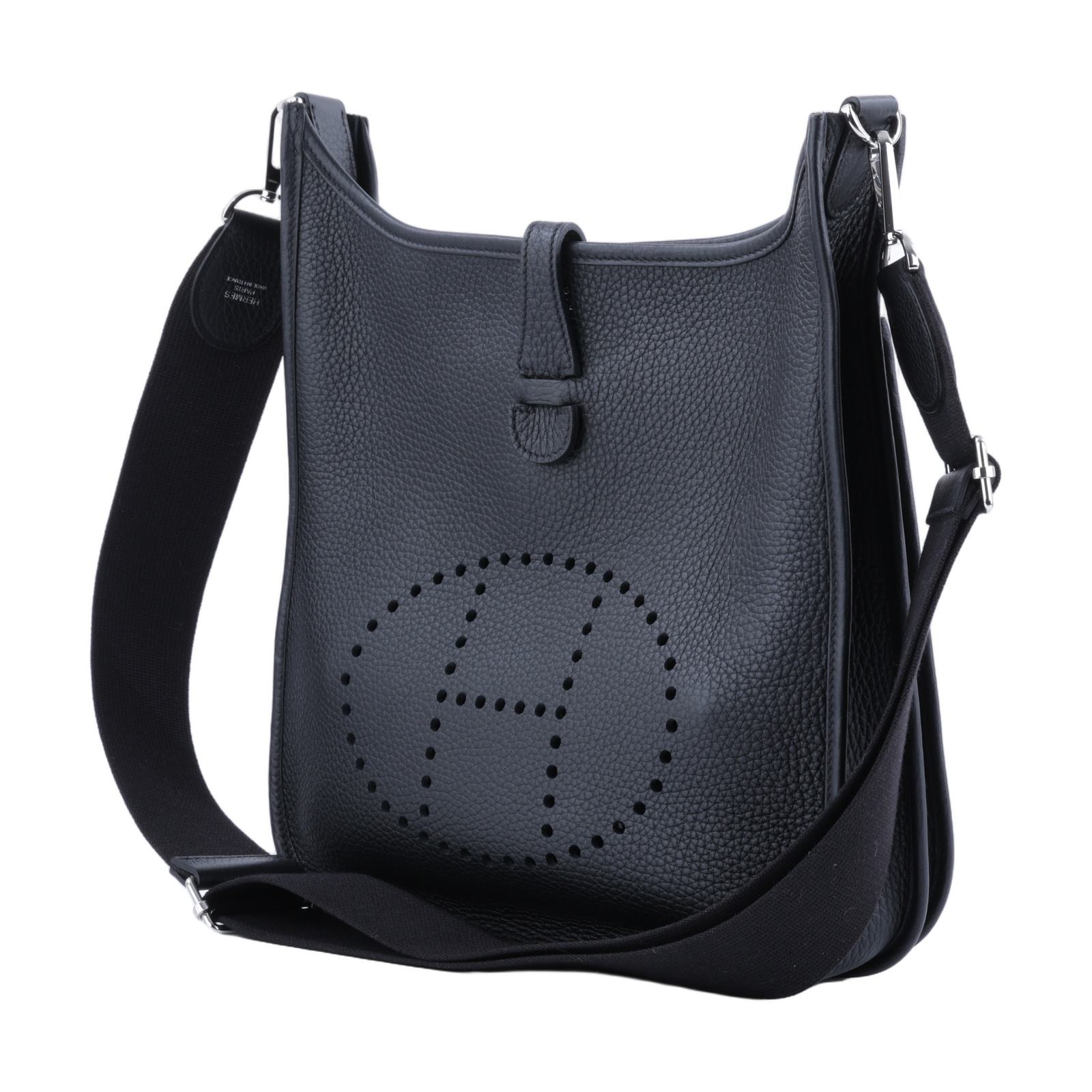 愛馬仕 Hermes Evelyne Bag 伊芙琳包 29 馬蹄型 EV29 K UY 008 TM 黑 EVELYNE29 銀釦 原廠盒子/防塵袋