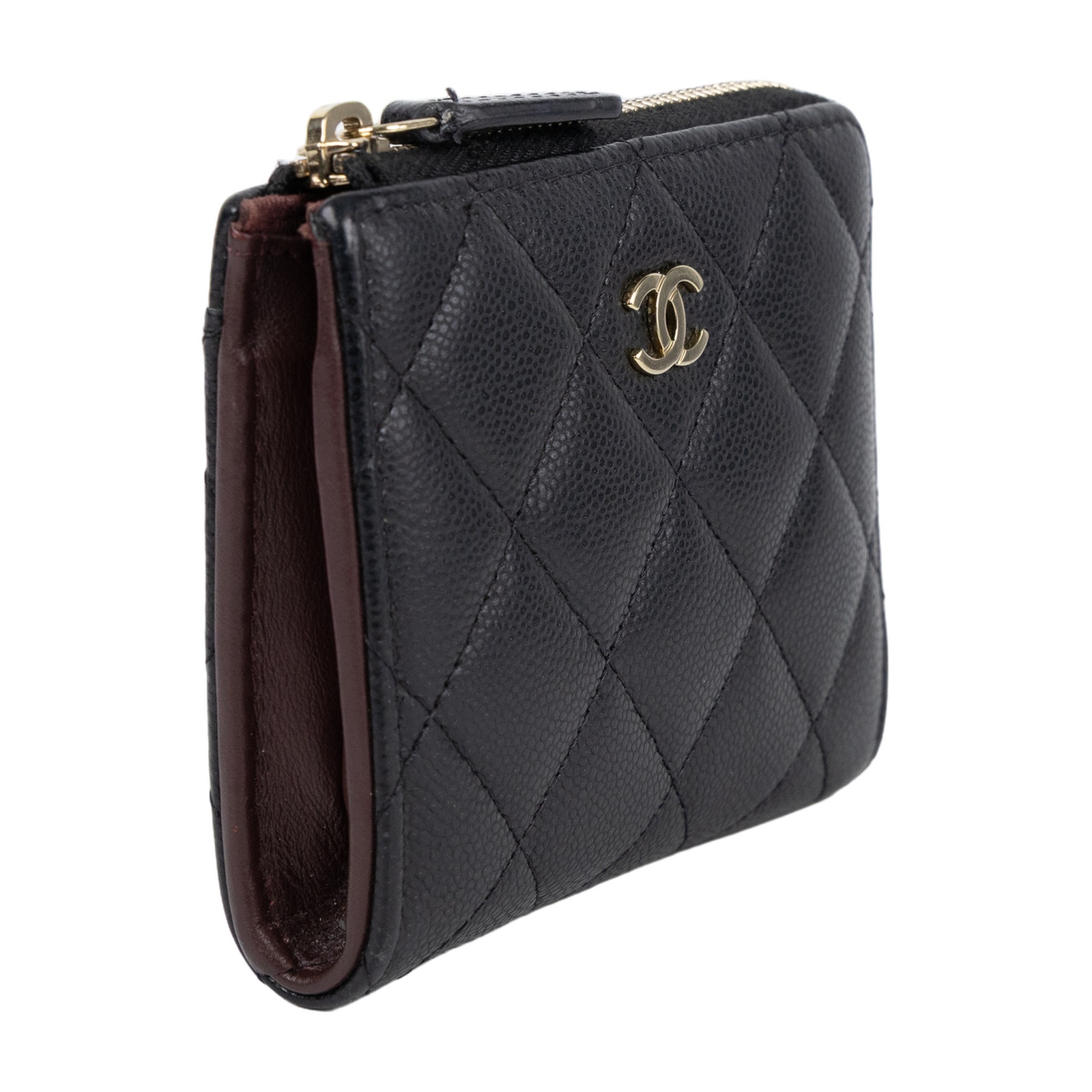 香奈兒 CHANEL CC LOGO 零錢包 卡片夾 AP3999 晶片款 L型荔枝拉鏈短夾 原廠盒子/防塵袋/購買證明影本