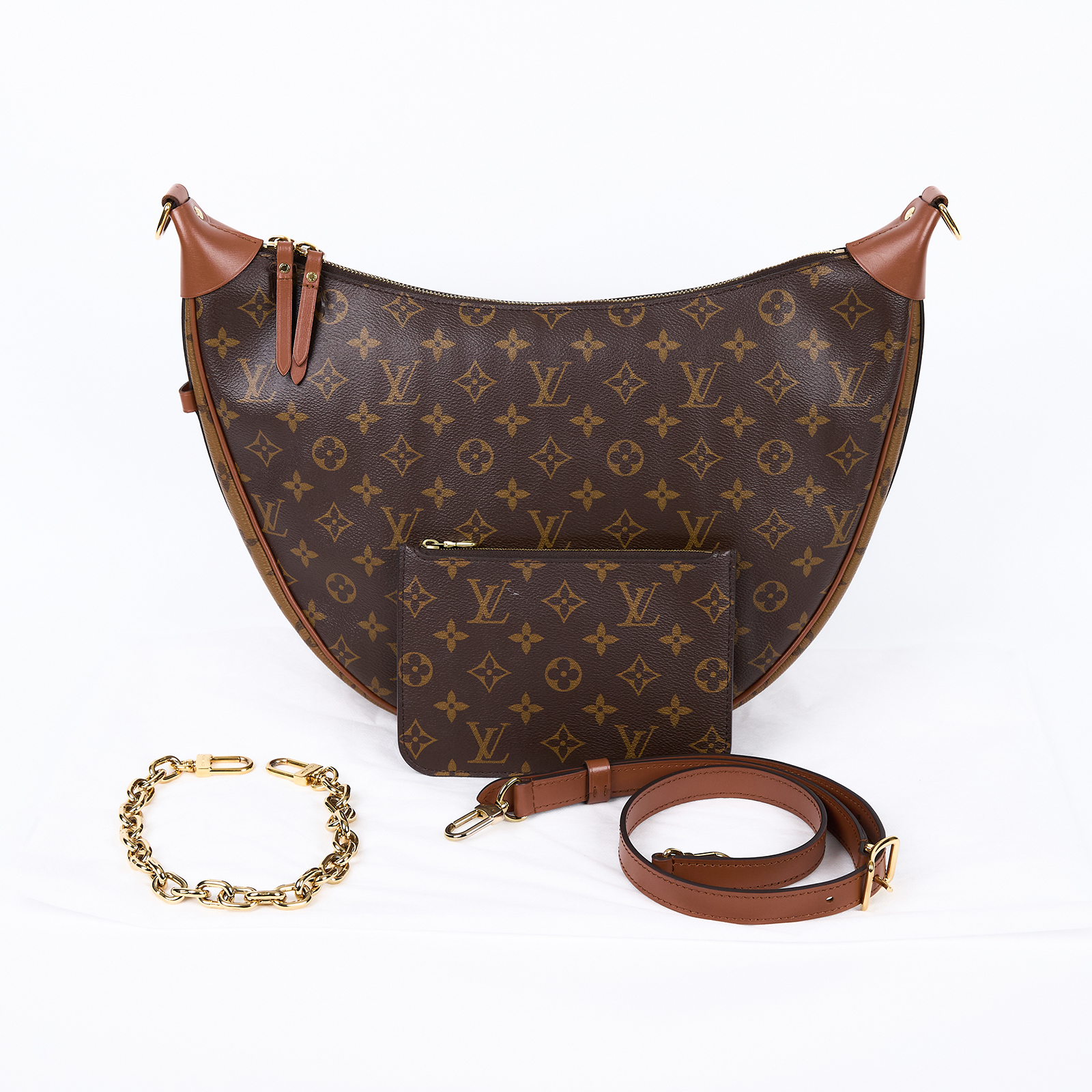 路易威登 LOUIS VUITTON Loop Hobo 經典帆布 半月包 單肩包 M46311 晶片款 原花LOOP HOBO 內袋/背帶2