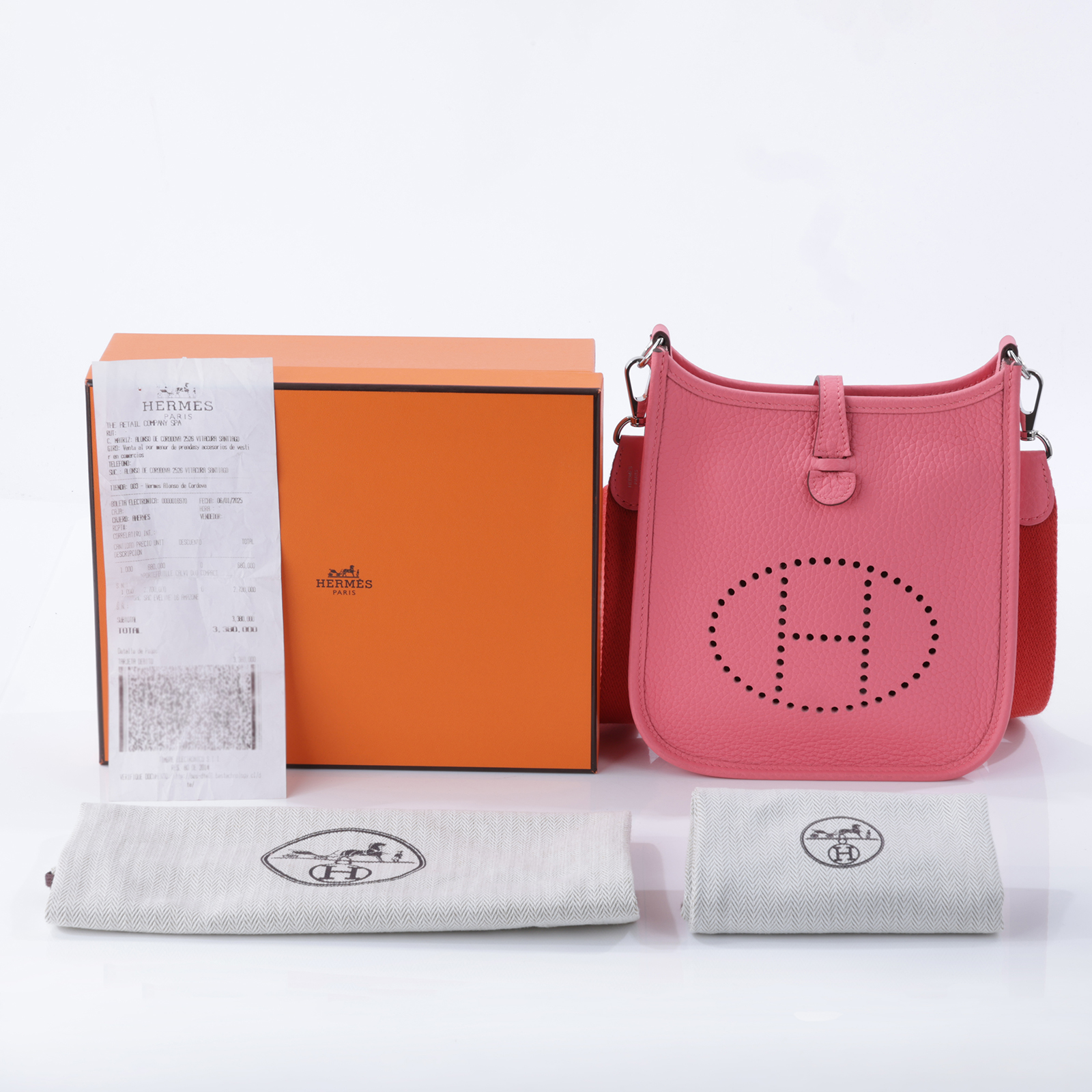 愛馬仕 Hermes Evelyne 16 Amazone bag 伊芙琳包 銀色五金 玫瑰杜鵑粉色 H069426CKAP /W MN 008 KD  原廠盒子/防塵袋x2/背帶/收據