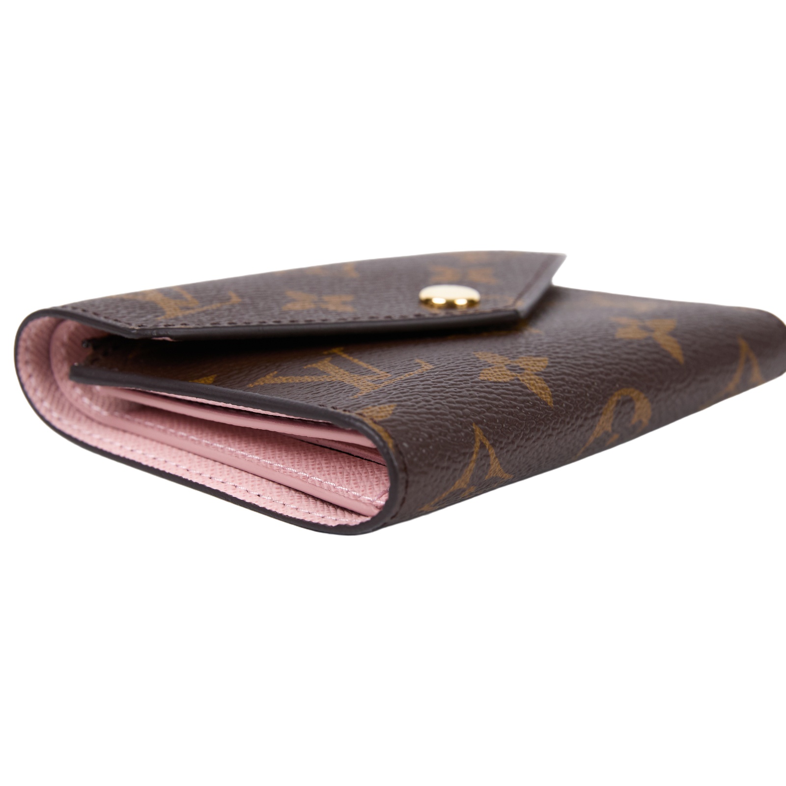 路易威登 LOUIS VUITTON Victorine 錢包 塗層帆布 芭蕾粉色 M62360 晶片款 原花粉VICTORINE三折短夾 原廠盒子/防塵袋