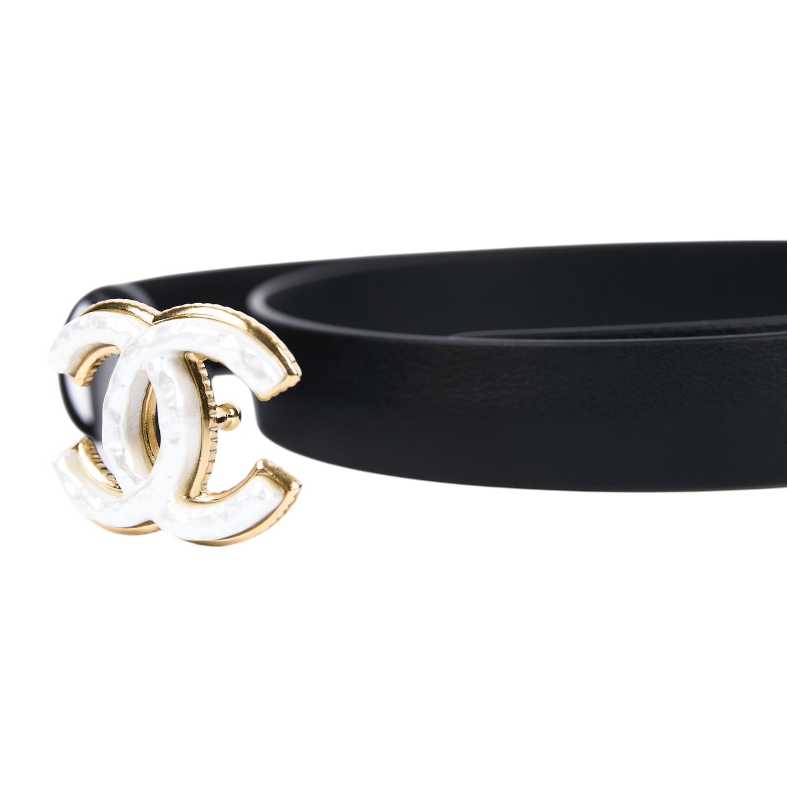 香奈兒 CHANEL 皮帶 腰帶 配飾 AA9239_70 珍珠白法瑯雙C皮帶#70 防塵袋/原廠盒子