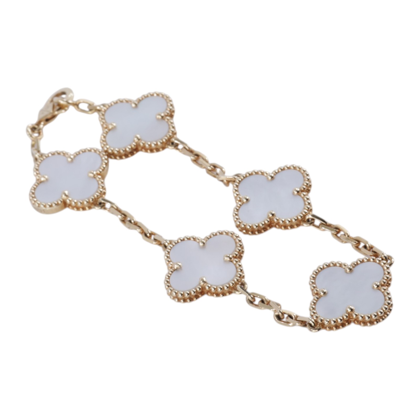 梵克雅寶 Van Cleef & Arpels Vintage Alhambra 手鍊 VCARA41800_改短3cm  原廠盒子x2/外出袋/購買證明正本/鍊條