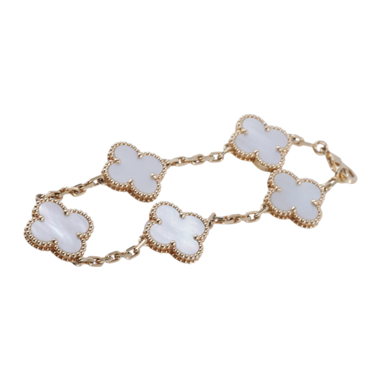 梵克雅寶 Van Cleef & Arpels Vintage Alhambra 手鍊 VCARA41800_改短3cm  原廠盒子x2/外出袋/購買證明正本/鍊條