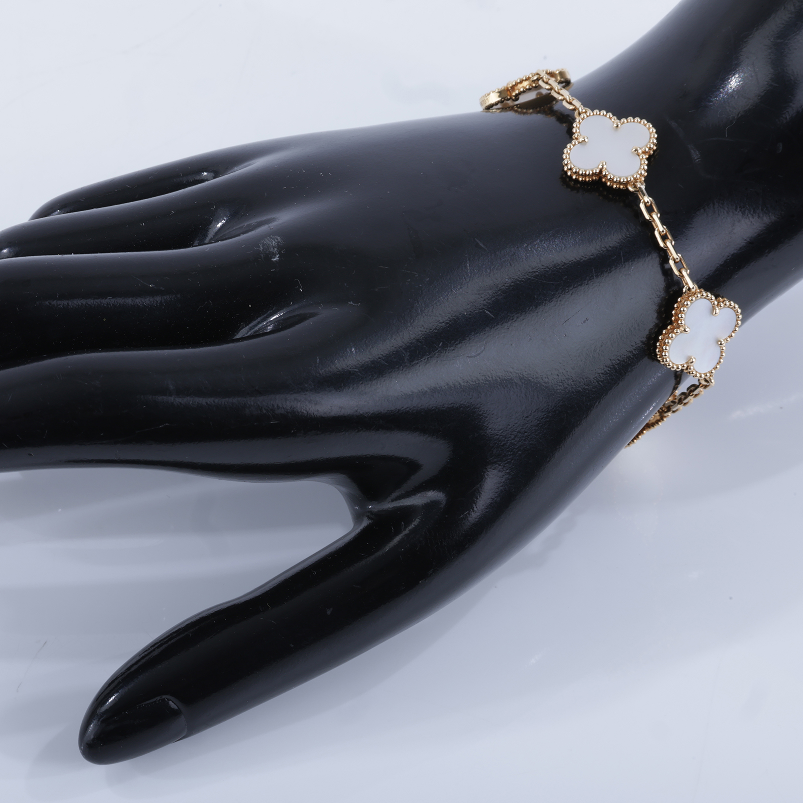 梵克雅寶 Van Cleef & Arpels Vintage Alhambra 手鍊 VCARA41800_改短3cm  原廠盒子x2/外出袋/購買證明正本/鍊條