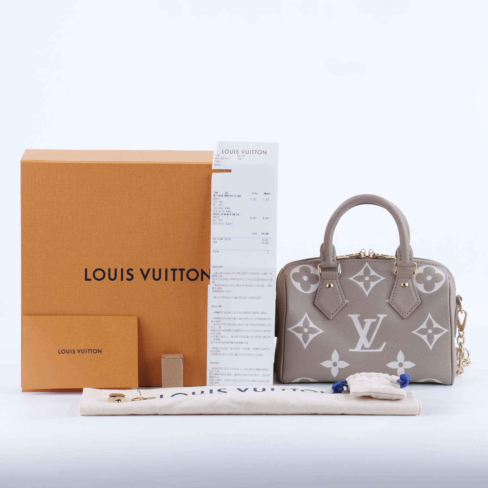 路易威登 LOUIS VUITTON Speedy Bandoulière  20 雙色 手提 斜背 波士頓包 M46575 晶片款  原廠盒子/防塵袋/購買證明正本/背帶/鎖組