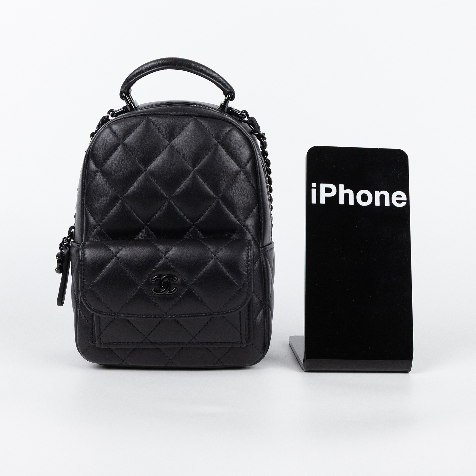 香奈兒 CHANEL 經典 迷你 後背包 AP3753 B06311 晶片款 SO BLACK迷你後背包 購買證明正本/防塵袋/原廠盒子