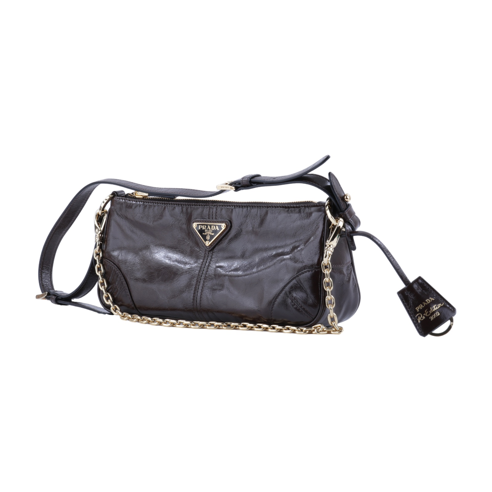 普拉達 PRADA Re-Edition 2002 肩背包 手提包 中號 1BC221_2CYR  背帶2/吊飾/防塵袋