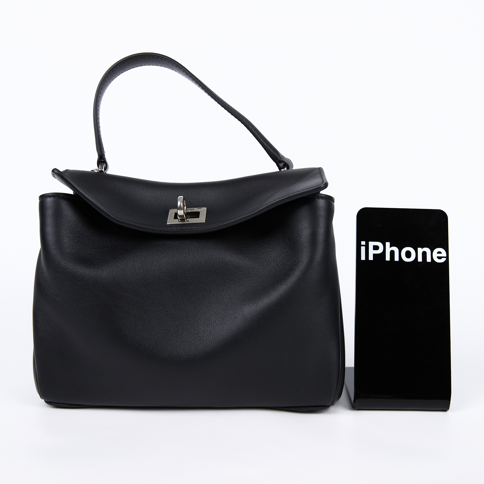 巴黎世家 BALENCIAGA Rodeo Mini 手提包 銀色五金 8437122AA4U 黑銀RODEO MINI 吊牌