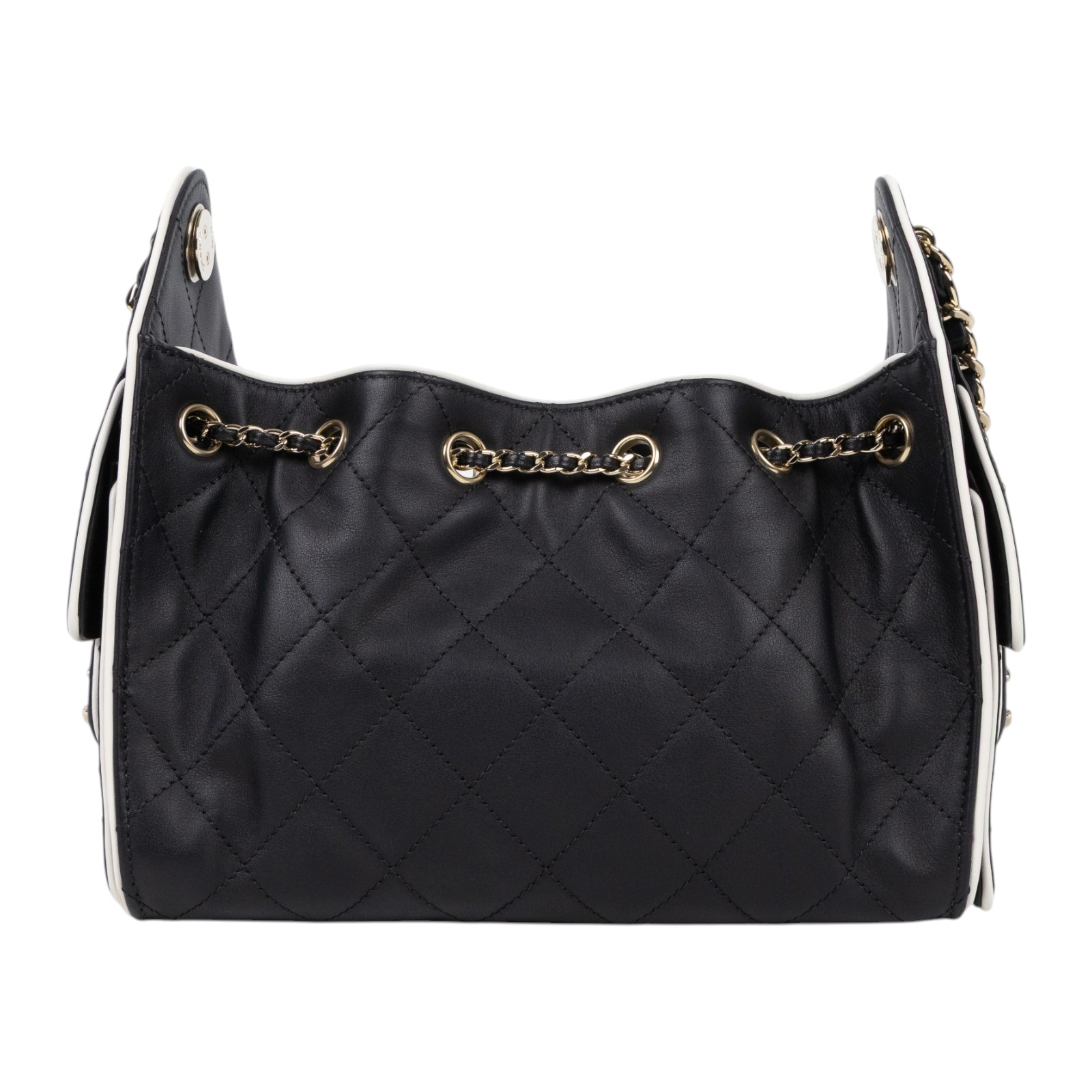 香奈兒 CHANEL 25 迷你包 AS5631 B24123 晶片款 黑銀白邊25包 MINI 原廠盒子/防塵袋/購買證明影本