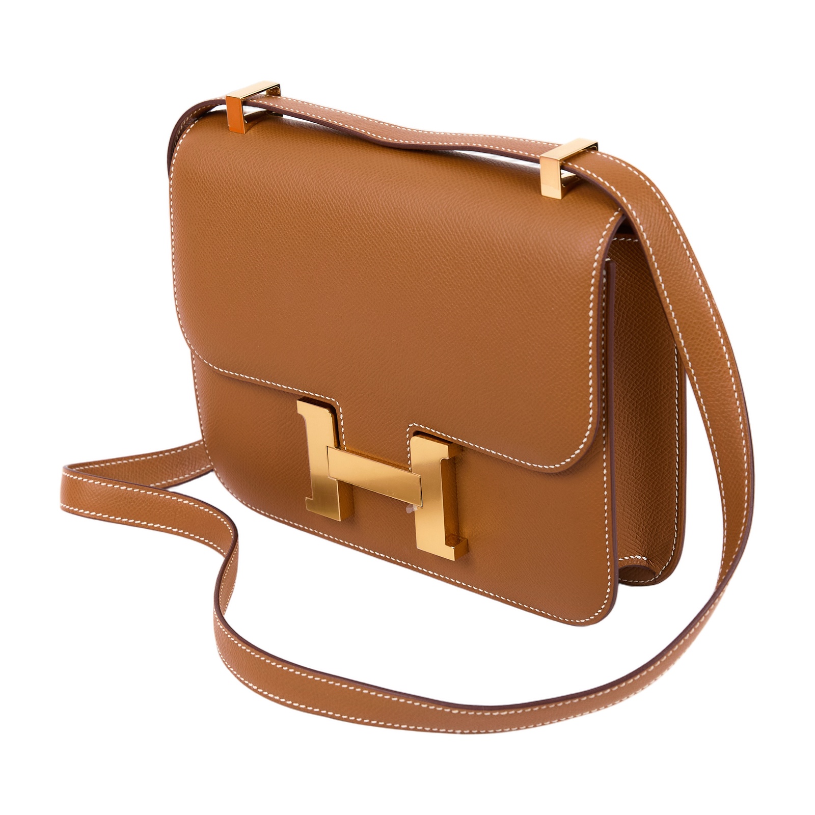 愛馬仕 Hermes Constance Bag 康康包 24 金色五金 金棕色 H083692CC37 /U MS 808 BA  防塵袋/原廠盒子/鏡子/購買證明正本