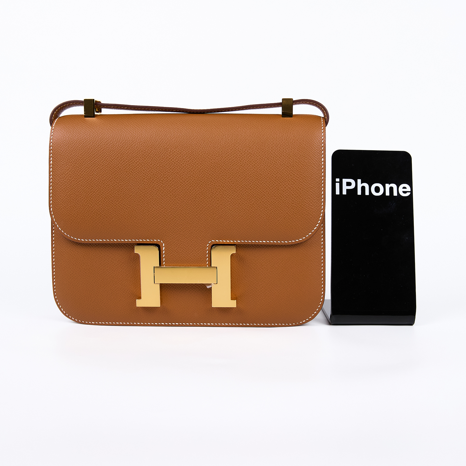 愛馬仕 Hermes Constance Bag 康康包 24 金色五金 金棕色 H083692CC37 /U MS 808 BA  防塵袋/原廠盒子/鏡子/購買證明正本