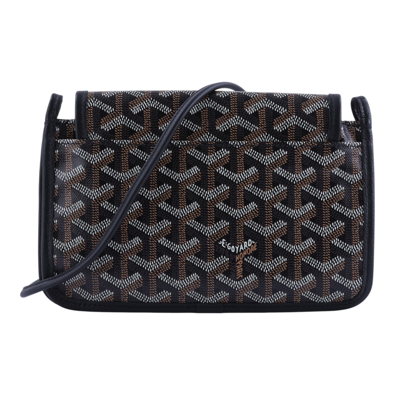 高雅德 GOYARD Plumet Pocket Wallet 肩背 隨身錢包 PLUMETPMLTY 黑PLUMET 防塵袋/購買證明影本/背帶