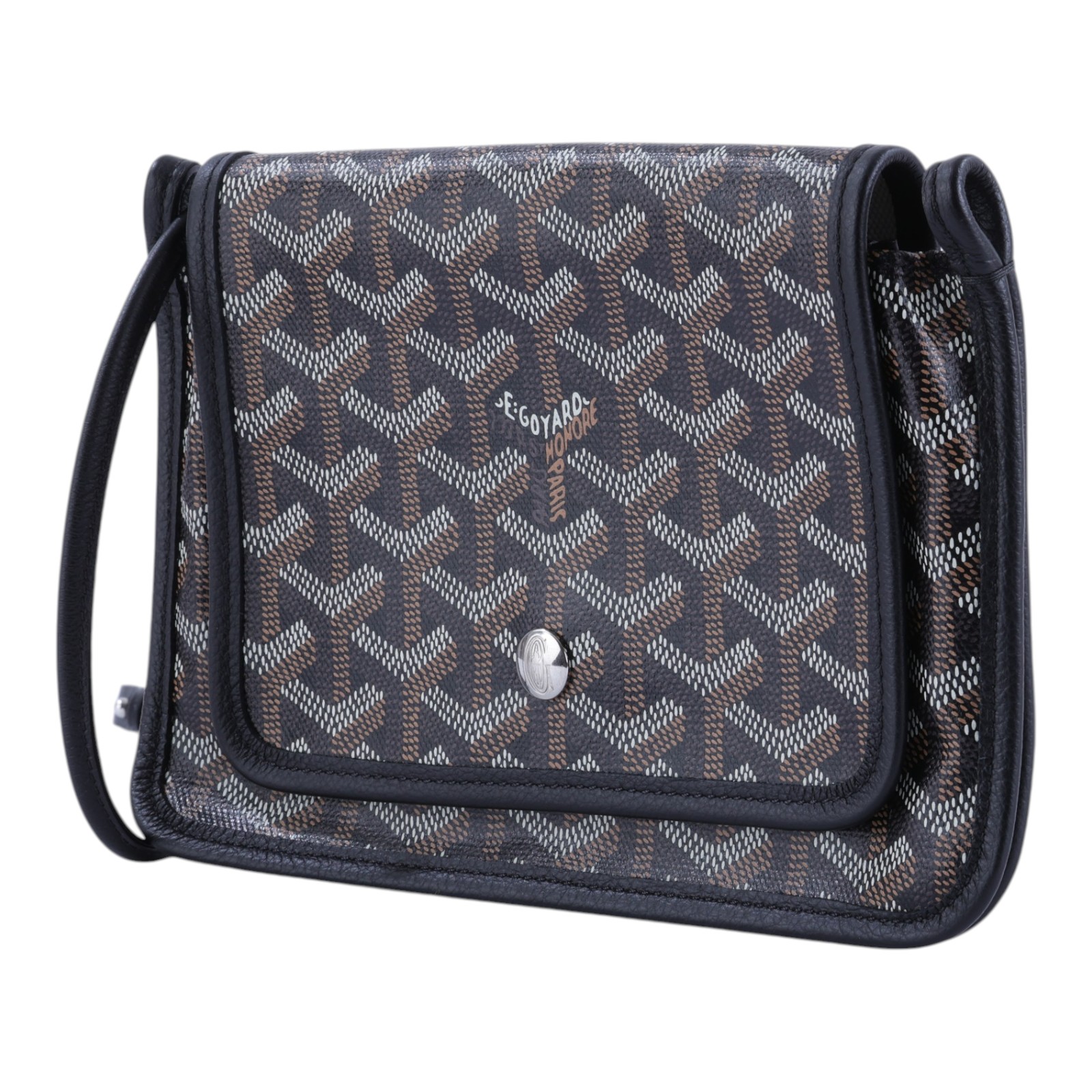 高雅德 GOYARD Plumet Pocket Wallet 肩背 隨身錢包 PLUMETPMLTY 黑PLUMET 防塵袋/購買證明影本/背帶