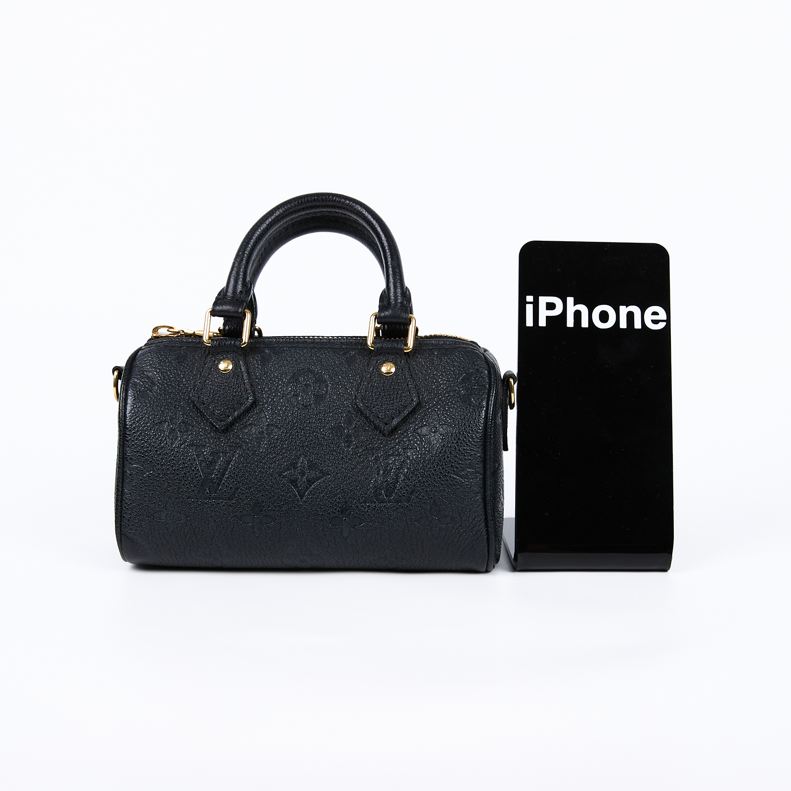 路易威登 LOUIS VUITTON Nano Speedy 壓花牛皮 迷你 鍊帶 波士頓包 M82450 晶片款  背帶/防塵袋/原廠盒子/購買證明正本