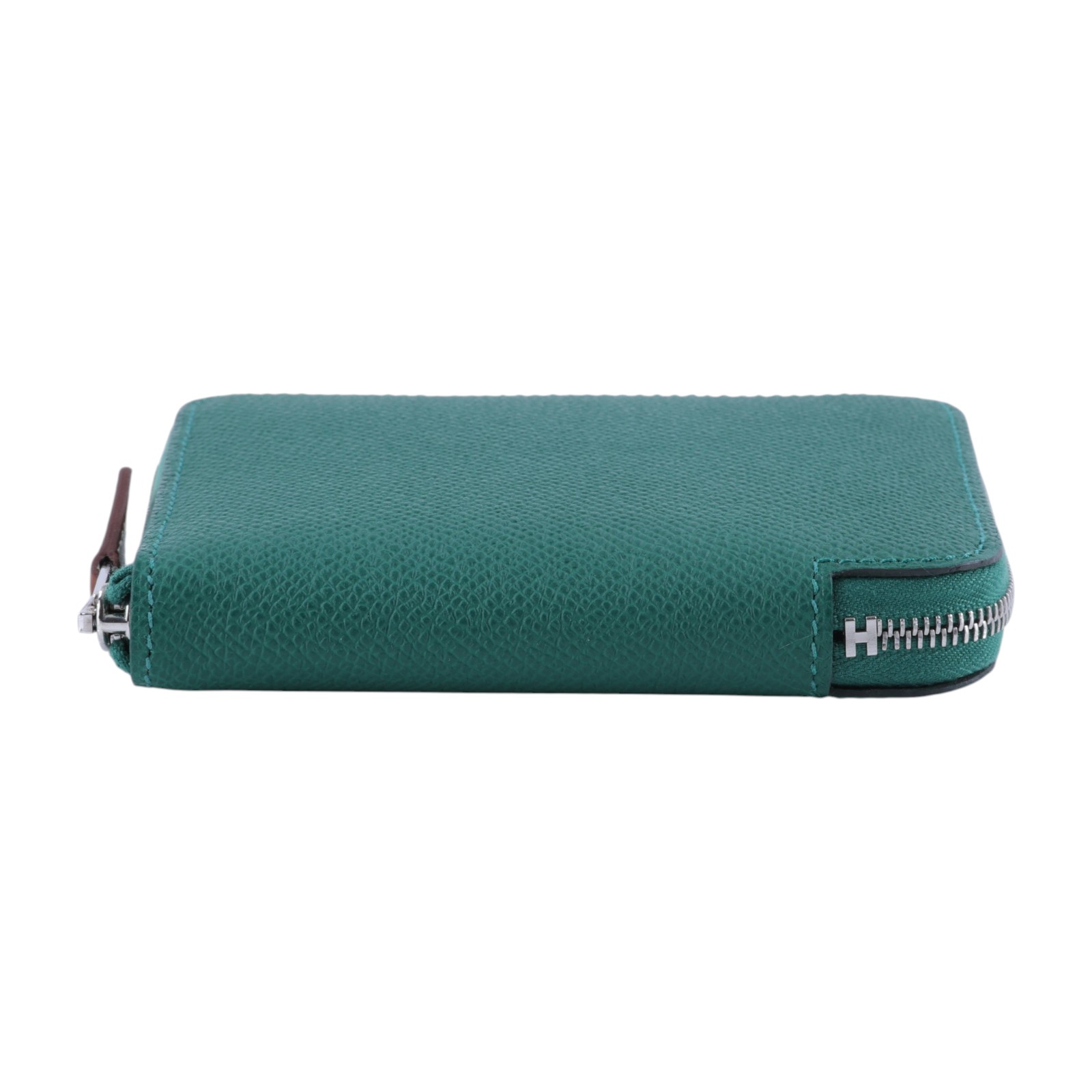 愛馬仕 Hermes SilkIn 拉鍊 絲巾 短夾 錢包 銀色五金 戀愛粉色 常綠色 H086388CKAB /W TS 011 AU  原廠盒子/購買證明影本