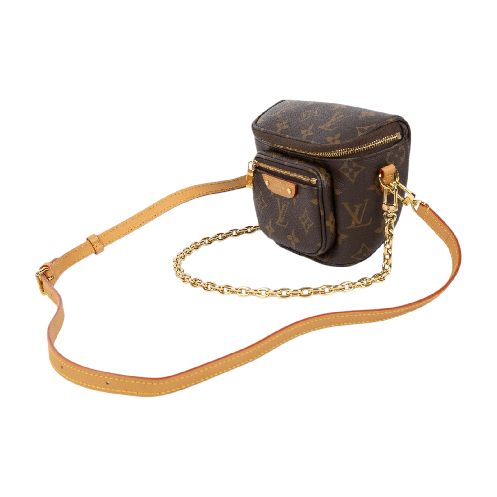 路易威登 LOUIS VUITTON Mini Bumbag 迷你 腰包 鏈條 單肩包 M82335 晶片款  原廠盒子/防塵袋/背帶2