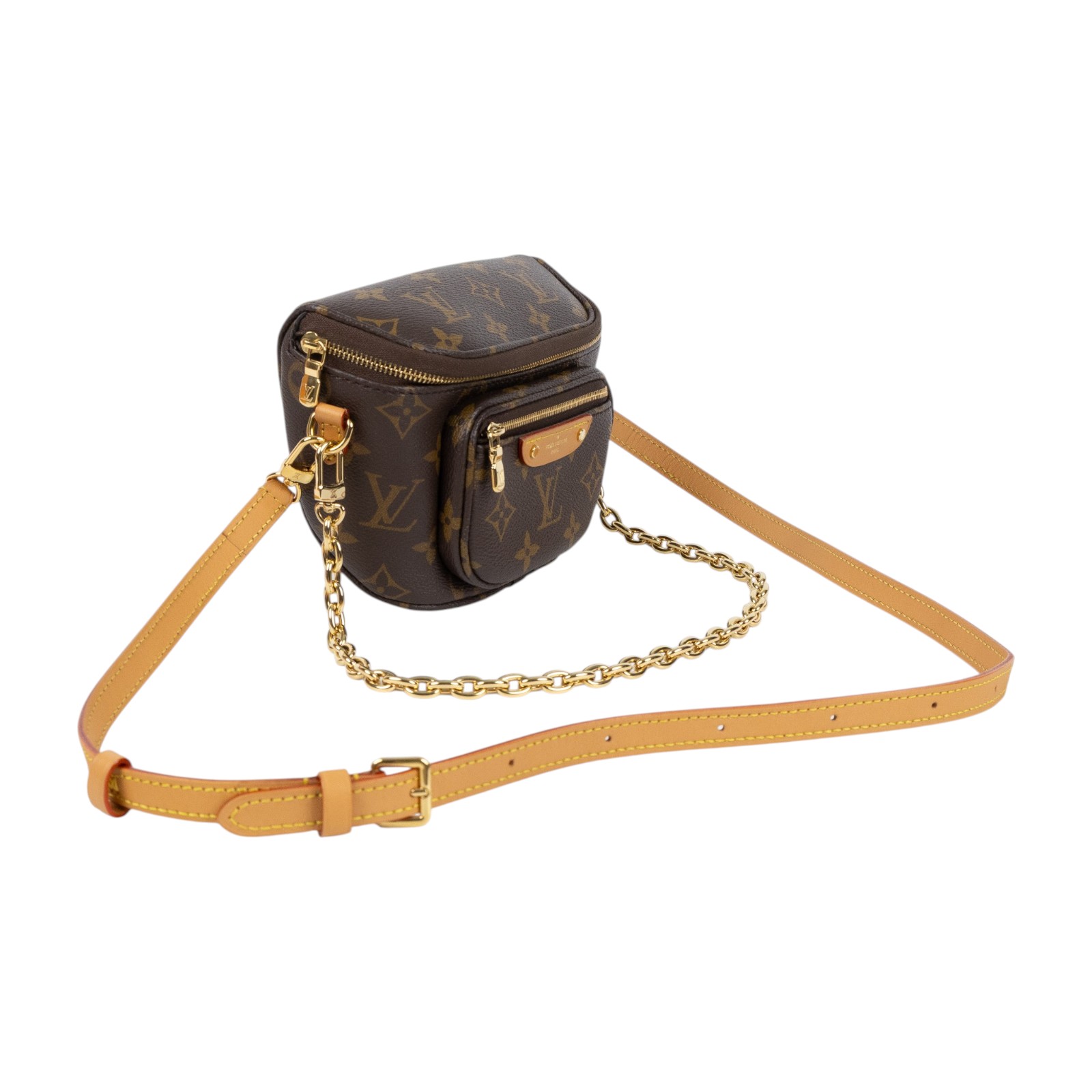 路易威登 LOUIS VUITTON Mini Bumbag 迷你 腰包 鏈條 單肩包 M82335 晶片款  原廠盒子/防塵袋/背帶2
