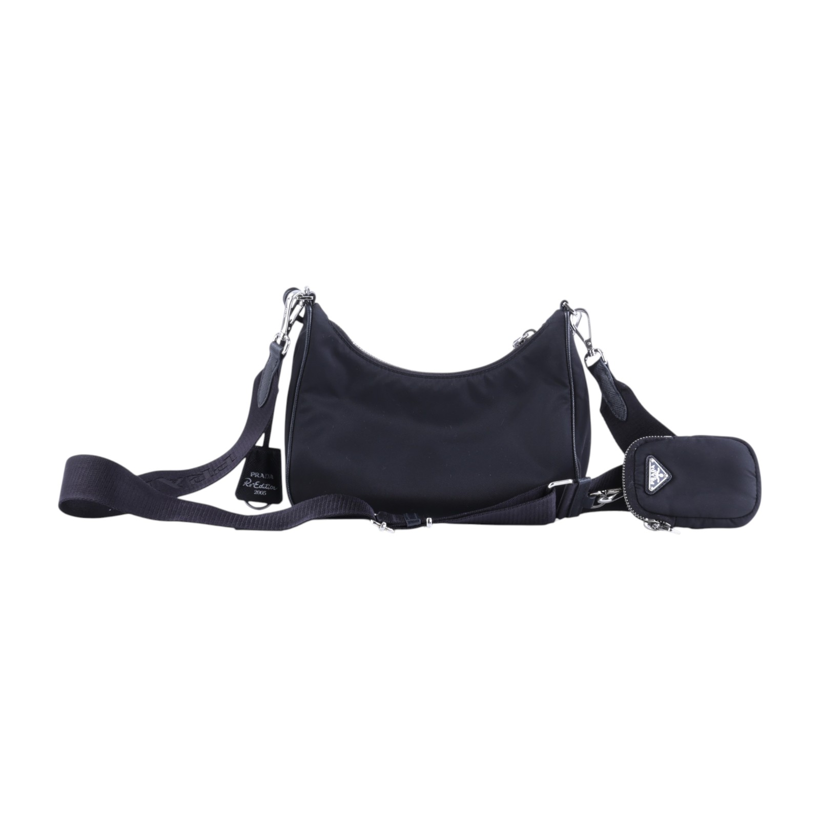 普拉達 PRADA Re-Edition 2005 Re-Nylon 手袋 1BH204_R064 黑尼龍三合一HOBO 防塵袋/背帶x2/內袋