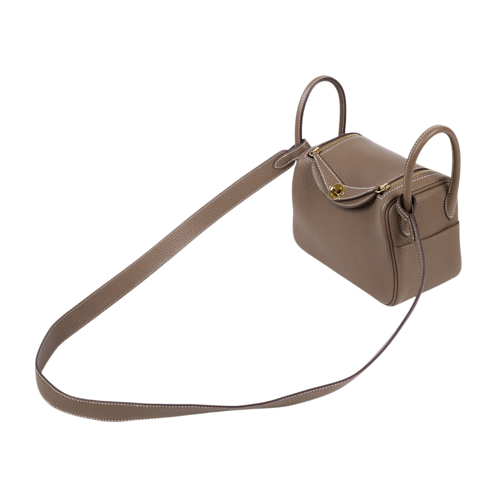 愛馬仕 Hermes Lindy 琳迪包 迷你 大象灰色 金色五金 H079086CC18 /B IC258 PC  原廠盒子/防塵袋