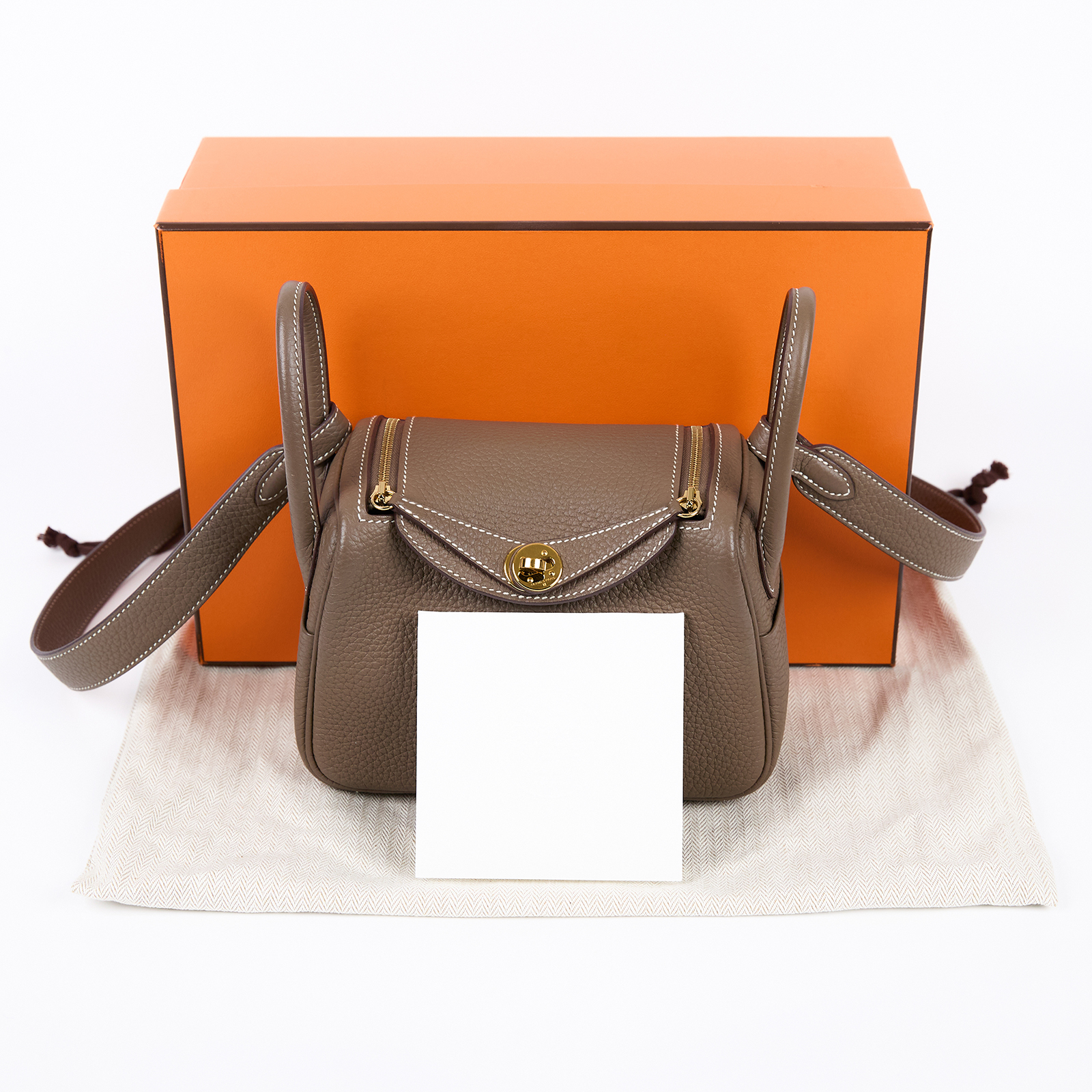 愛馬仕 Hermes Lindy 琳迪包 迷你 大象灰色 金色五金 H079086CC18 /B IC258 PC  原廠盒子/防塵袋