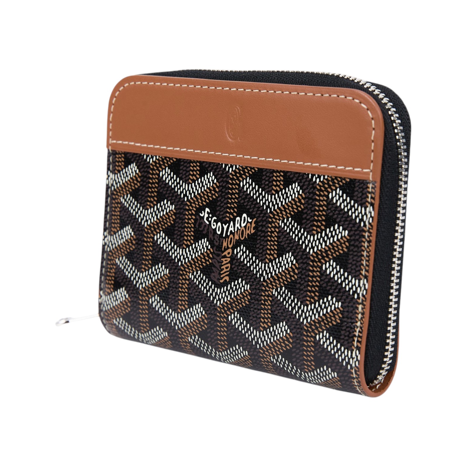 高雅德 GOYARD Matignon PM Wallet 錢包 拉鍊 短夾 MATIGNPMLTY 黑褐MATIGNON PM拉鍊短夾 原廠盒子/購買證明正本
